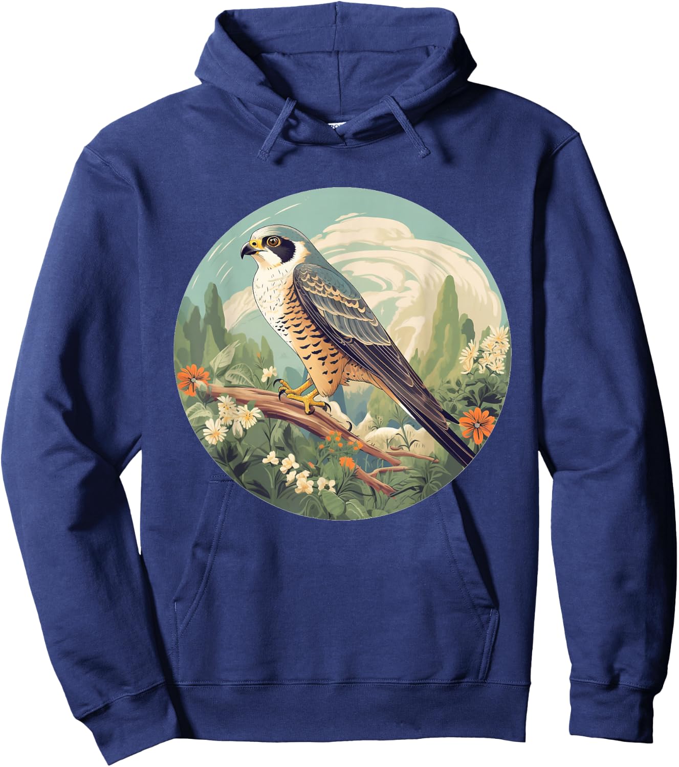 Cool Falconry Bird in Wilderness Hoodie - Hoodie | Navy