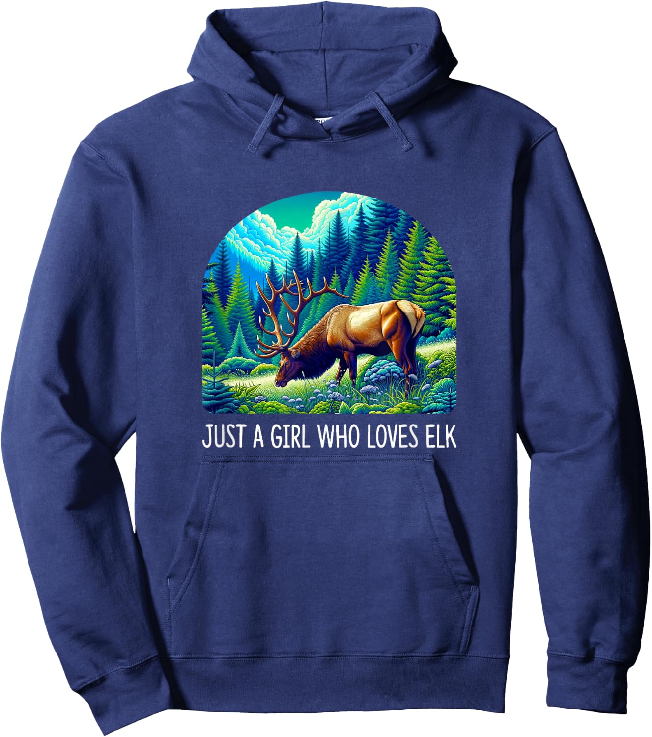 Just A Girl Who Loves Elk Hoodie - Hoodie | Navy