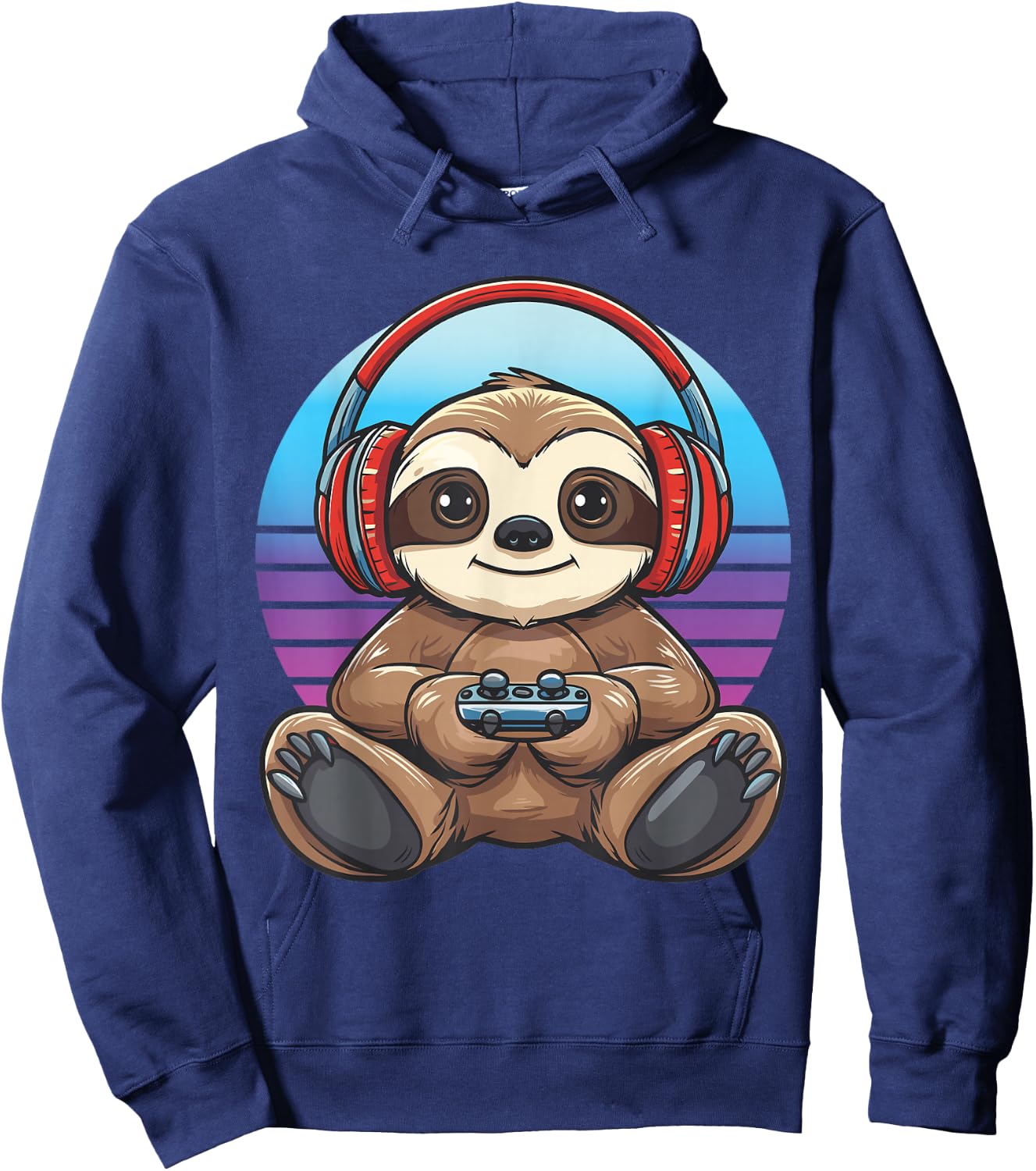 Retro Sloth gaming Hoodie - Hoodie | Navy