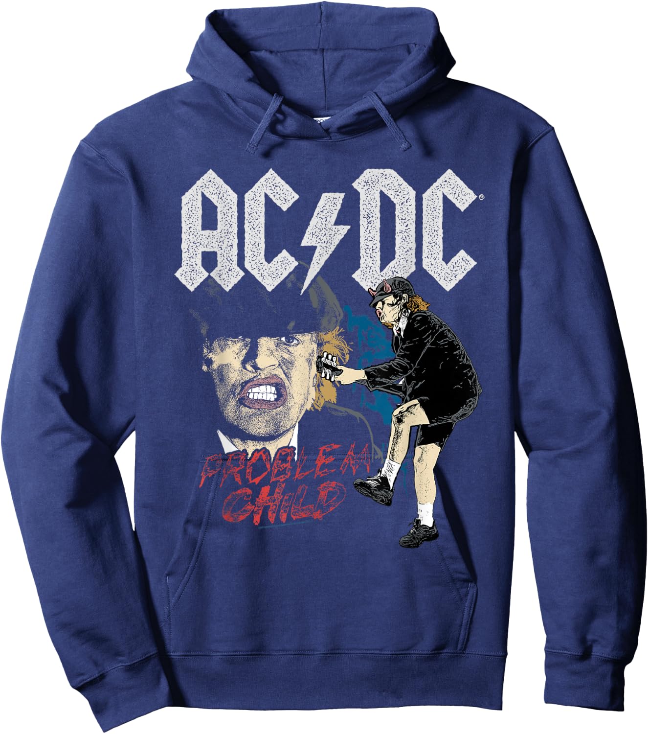 AC/DC Angus Young Problem Child , Black, S Hoodie - Hoodie | Navy