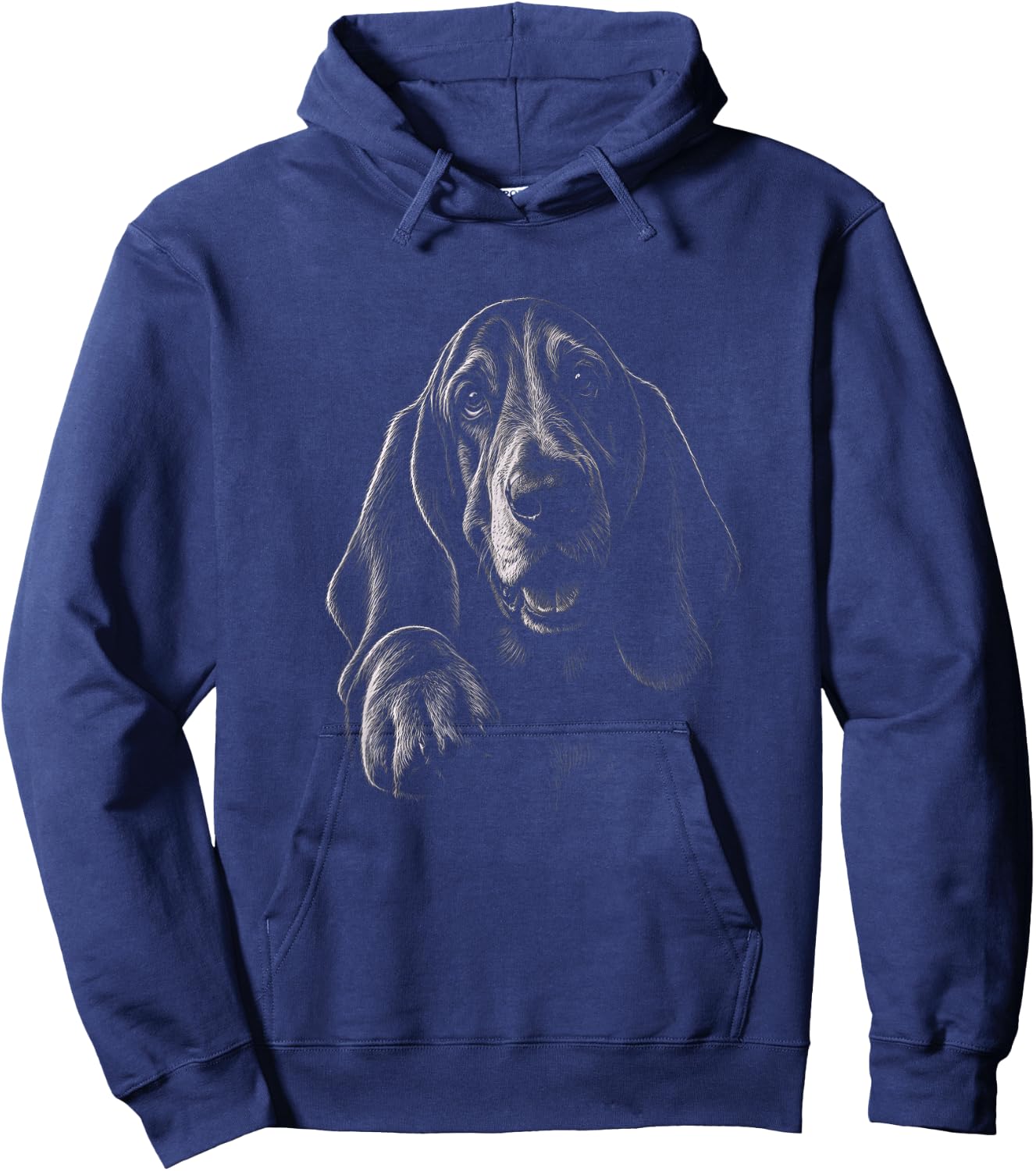 Basset Hound Graphic Black Art Design Hoodie - Hoodie | Navy