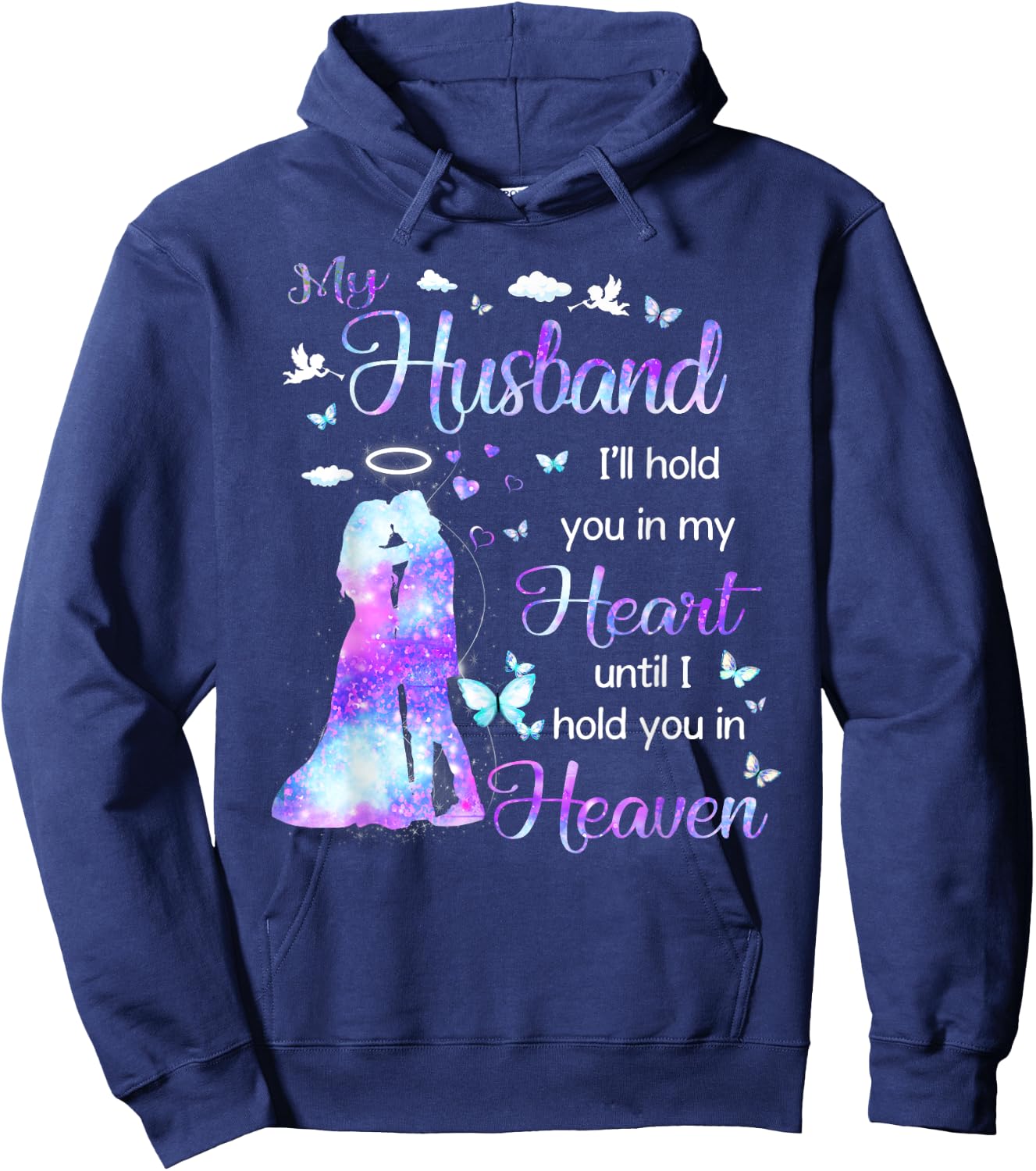 My Husband in Heaven Hoodie - Hoodie | Navy