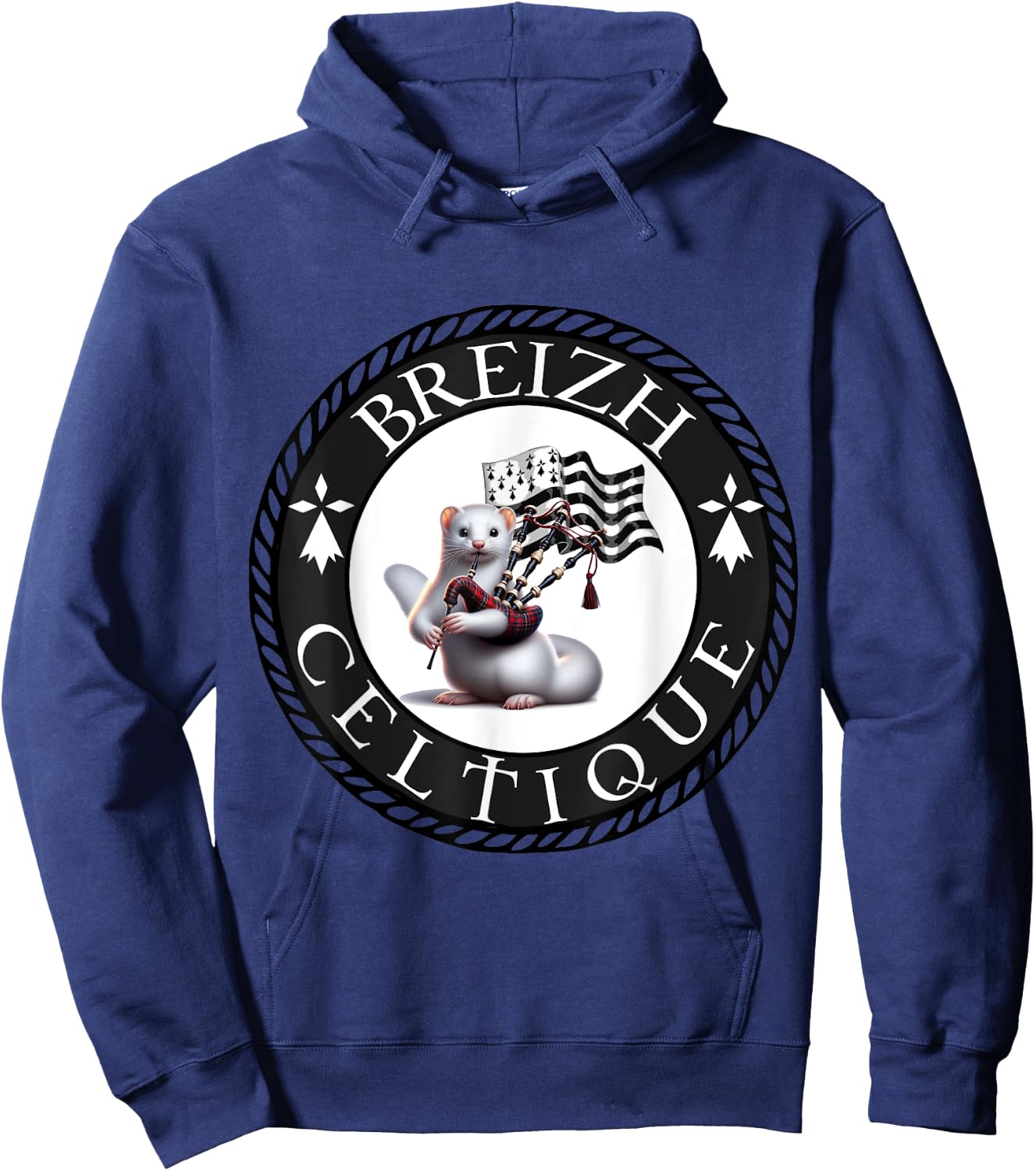 L'Hermine Bretonne , Blue, S Hoodie - Hoodie | Navy