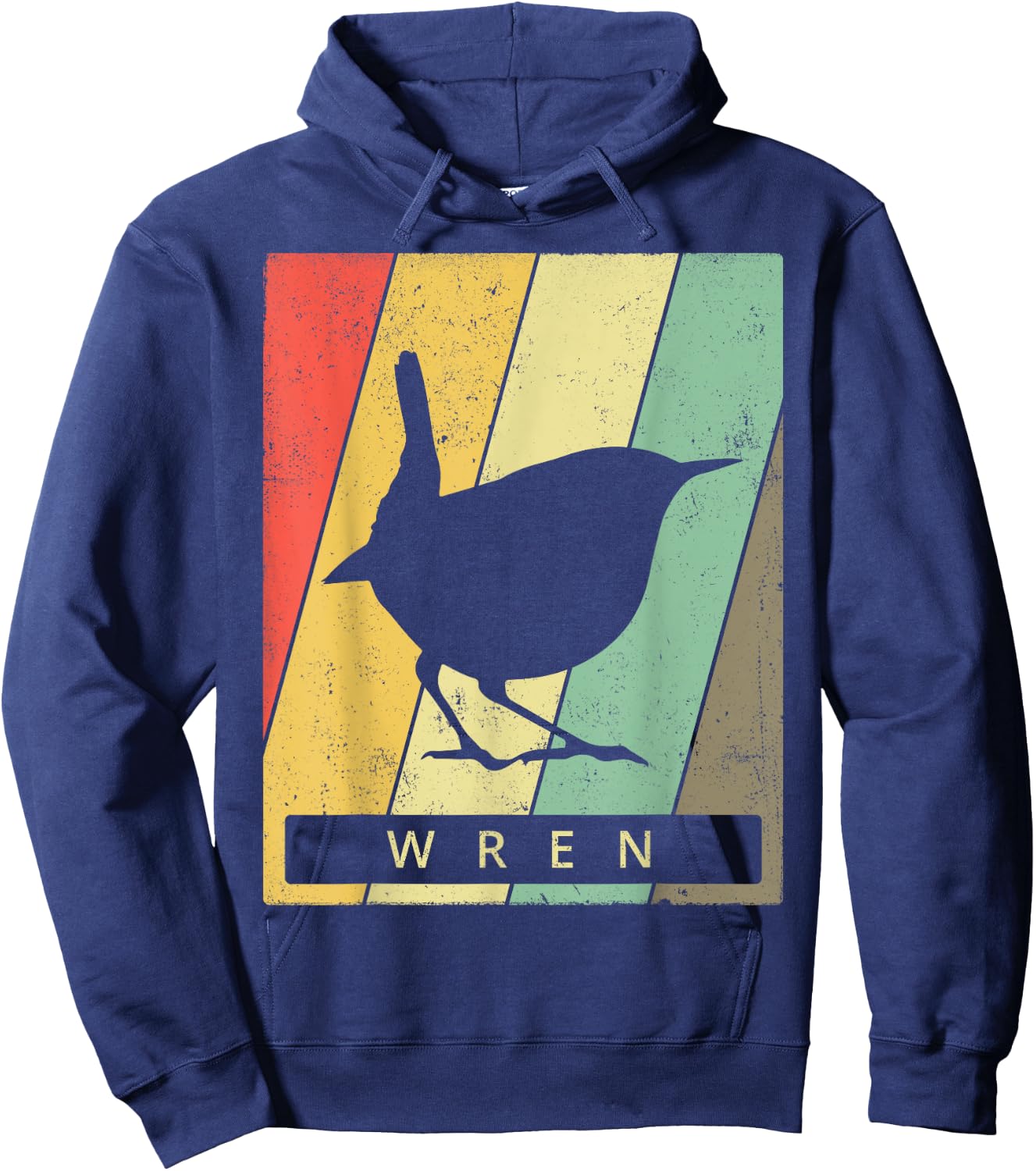 Wren Bird Lover Vintage Retro Animal Hoodie - Hoodie | Navy