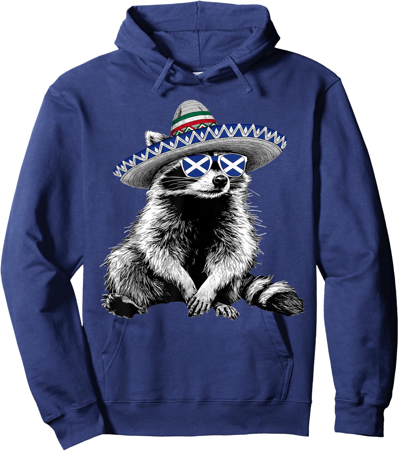 Scotland Roots Raccoon Scottish Flag Hoodie - Hoodie | Navy