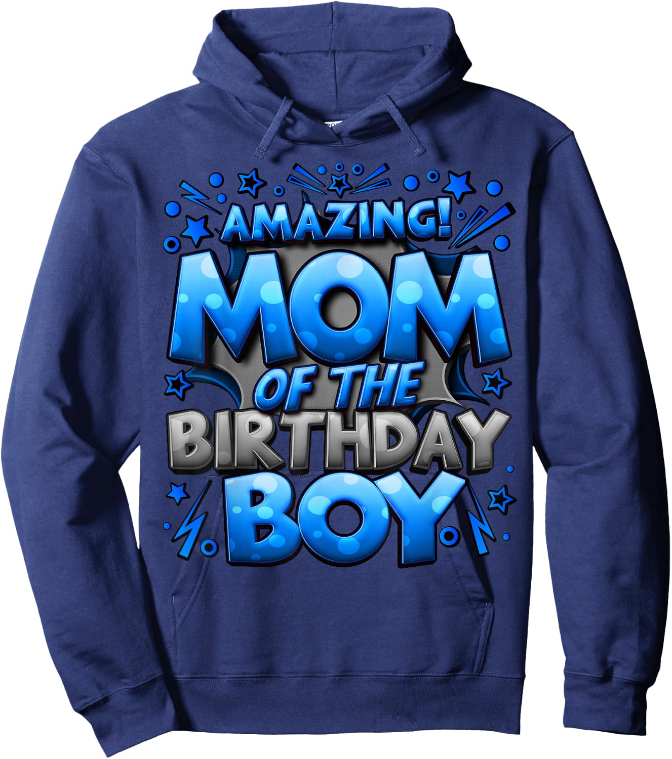 Mom of The Birthday Boy Matching Family Mommy Hoodie - Hoodie | Navy