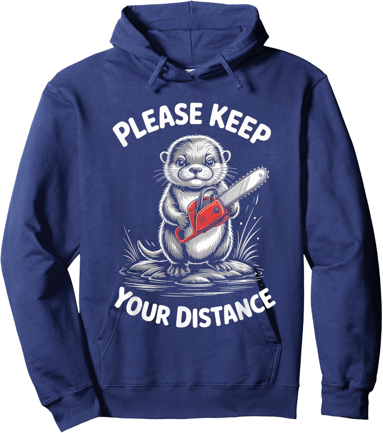 Otter Please Keep your distance Antisocial Hoodie - Hoodie | Navy