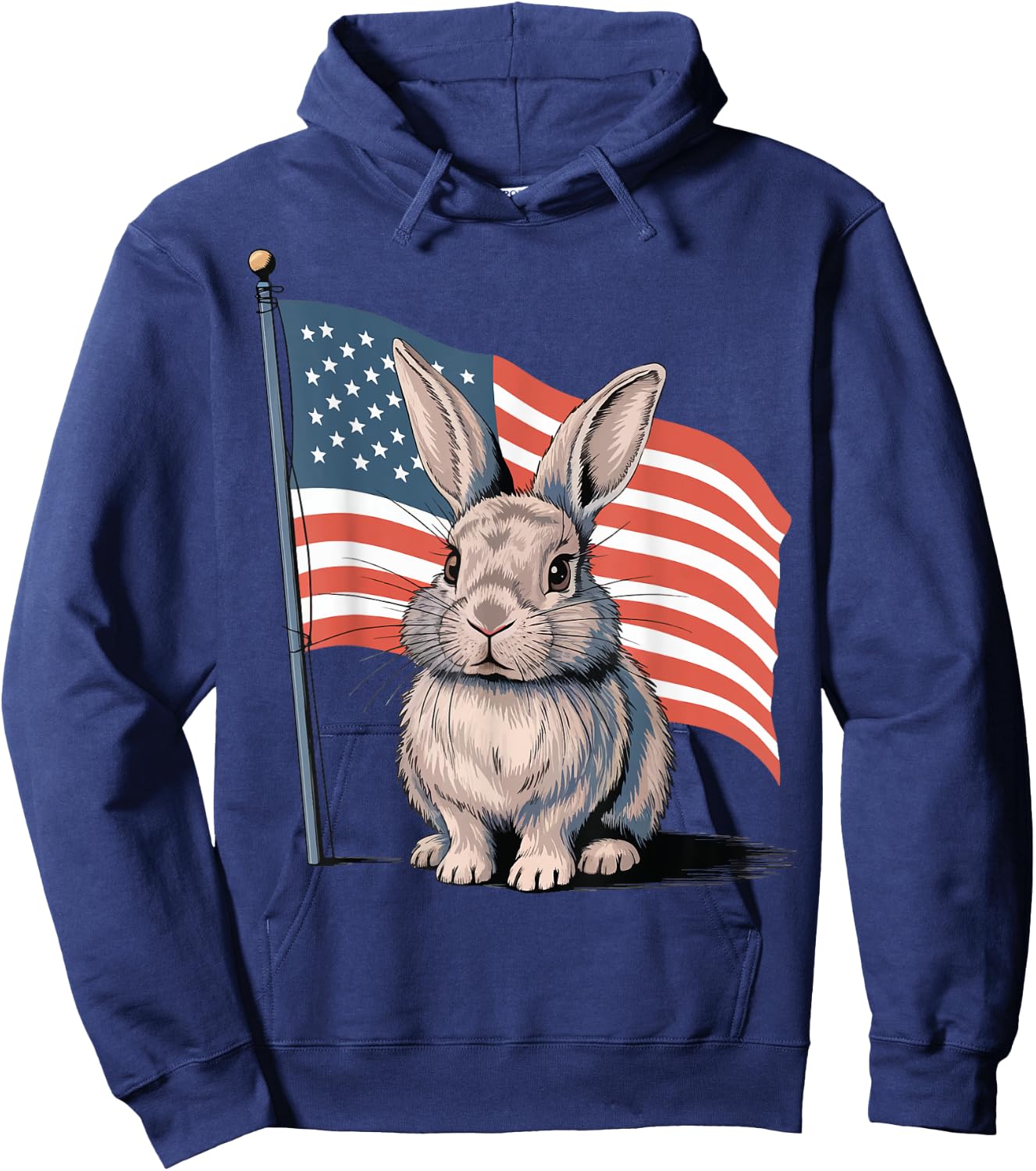 Rabbit USA Flag Easter Hoodie - Hoodie | Navy