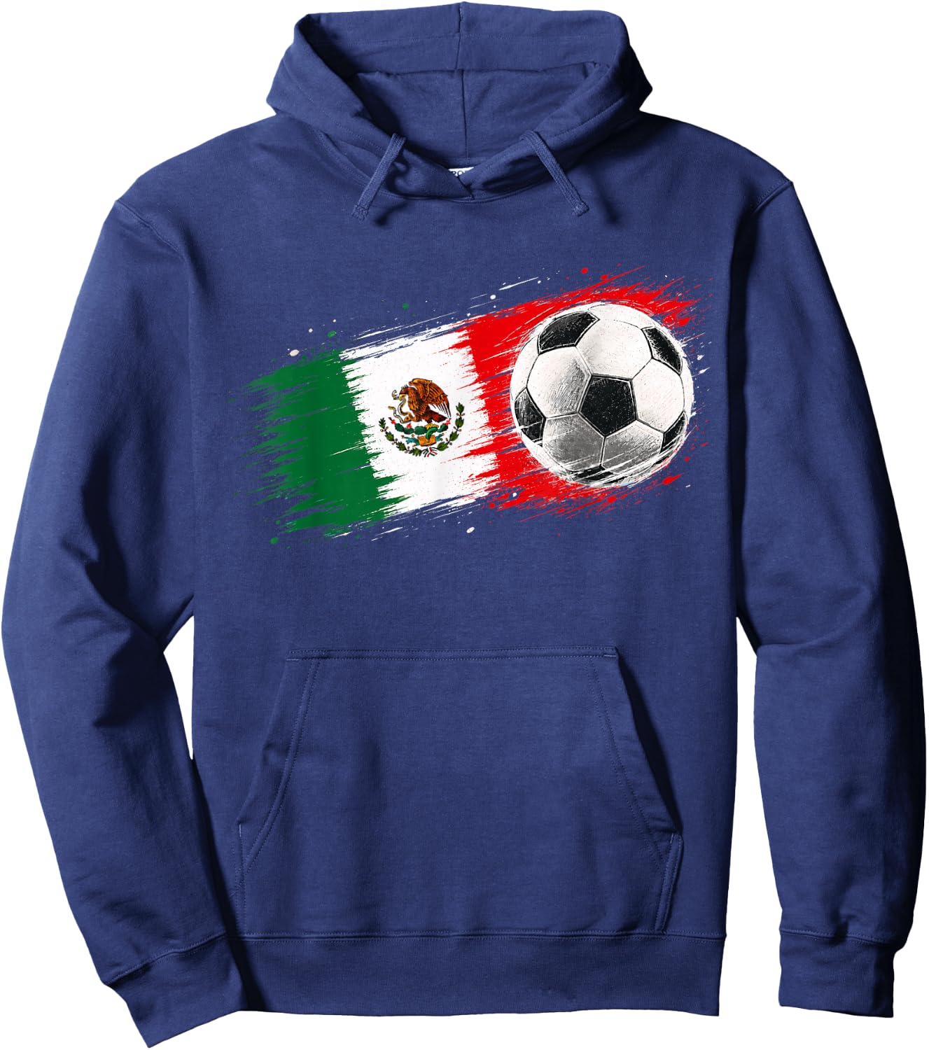 Mexico Soccer Ball Mexico Flag Hoodie - Hoodie | Navy
