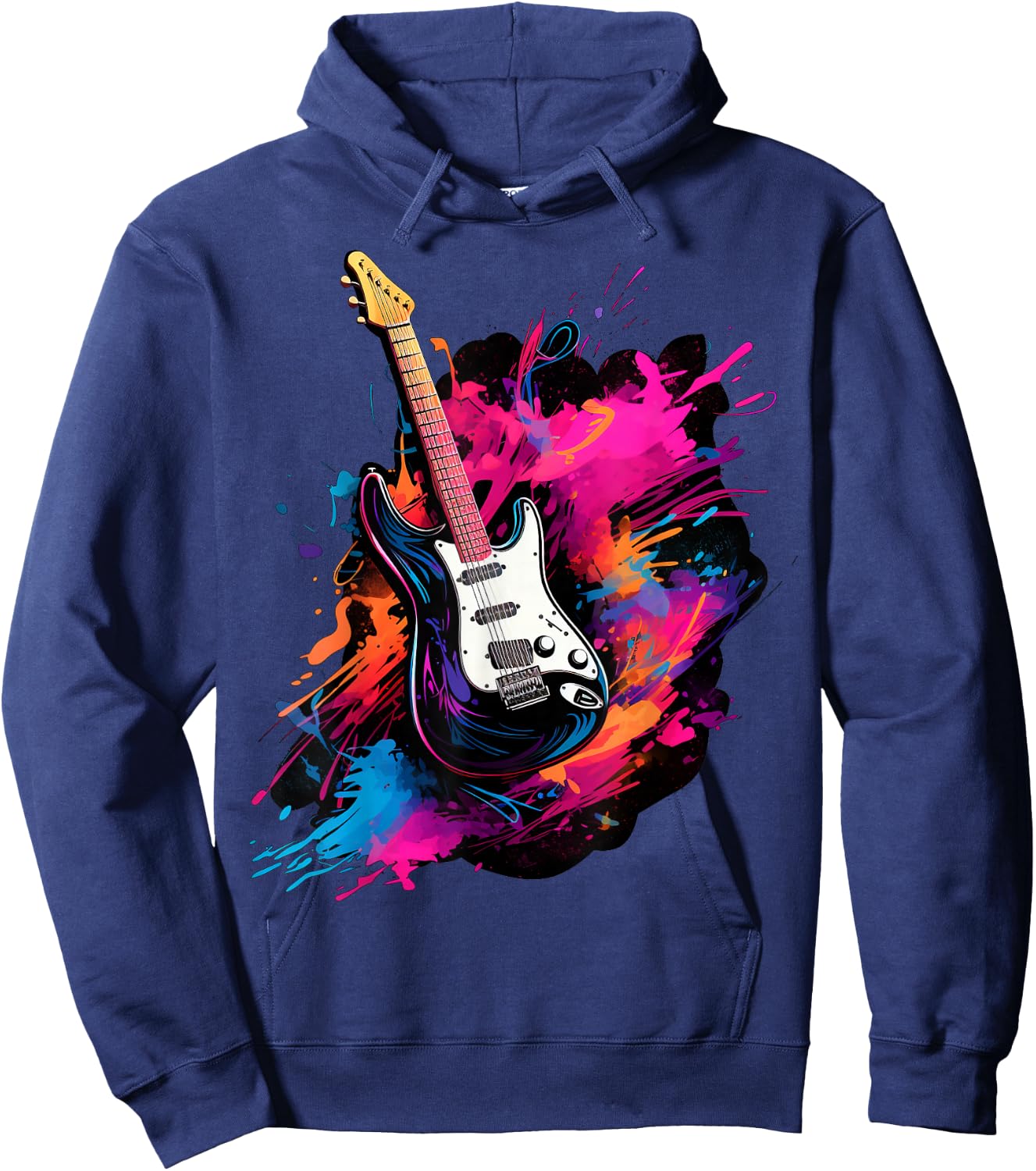 Electric Guitar , Women and Children, black Hoodie - Hoodie | Navy