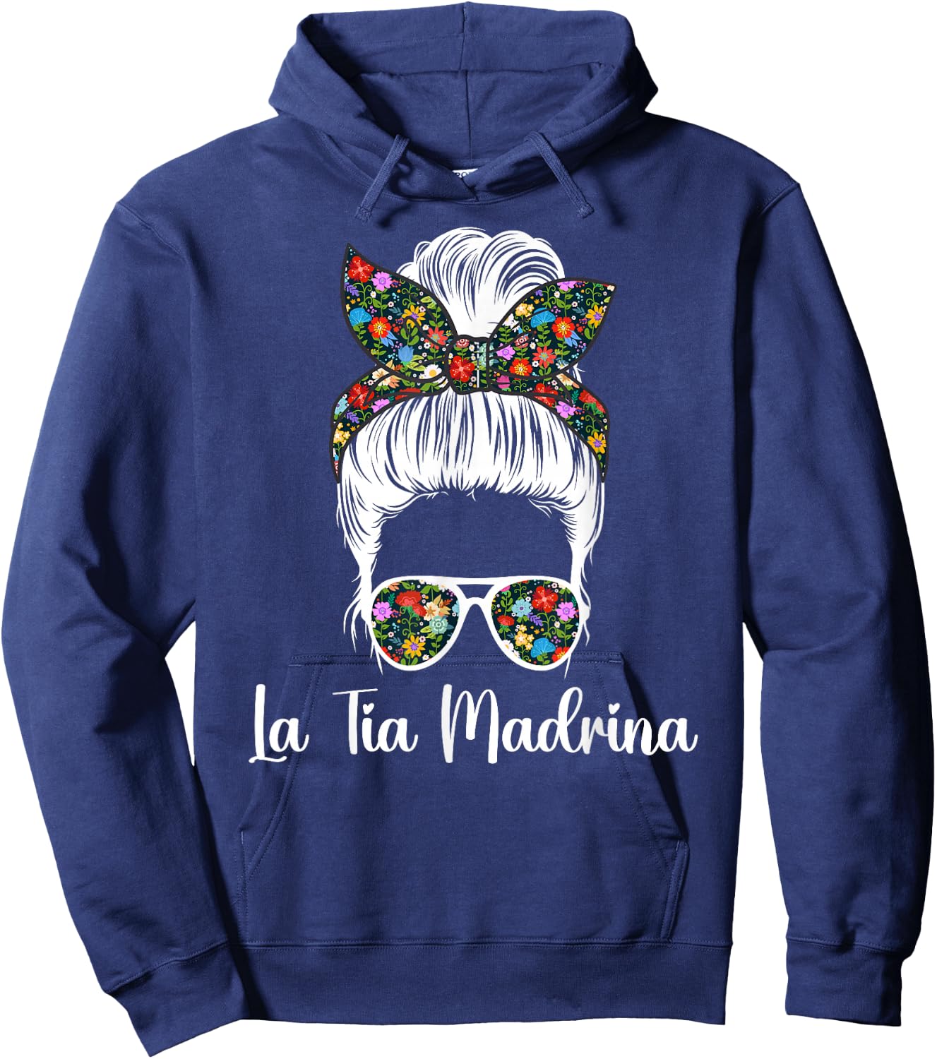 La Tia Madrina Messy Bun Tia Madrina Proposal Hoodie - Hoodie | Navy