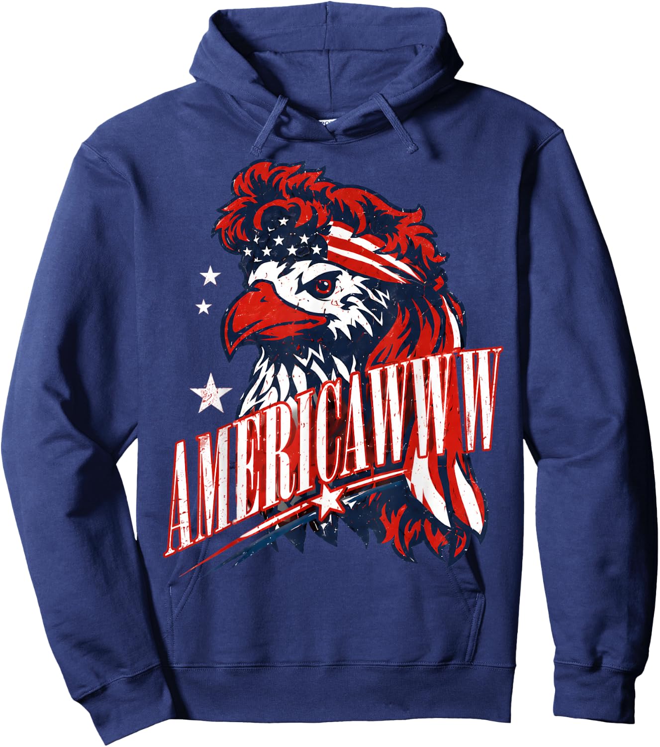 Americaww Sarcastic Fourth of July Bald Eagle Hoodie - Hoodie | Navy