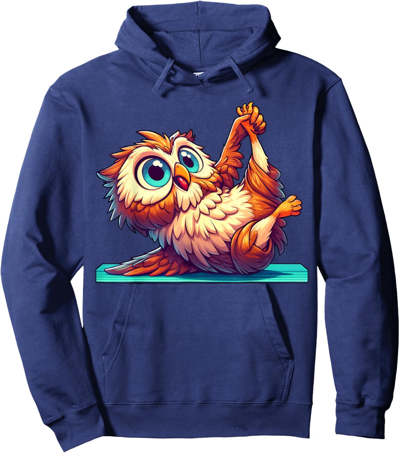 Cartoon Owl Yoga Owl Gymnastics Fitness Workout Hoodie - Hoodie | Navy
