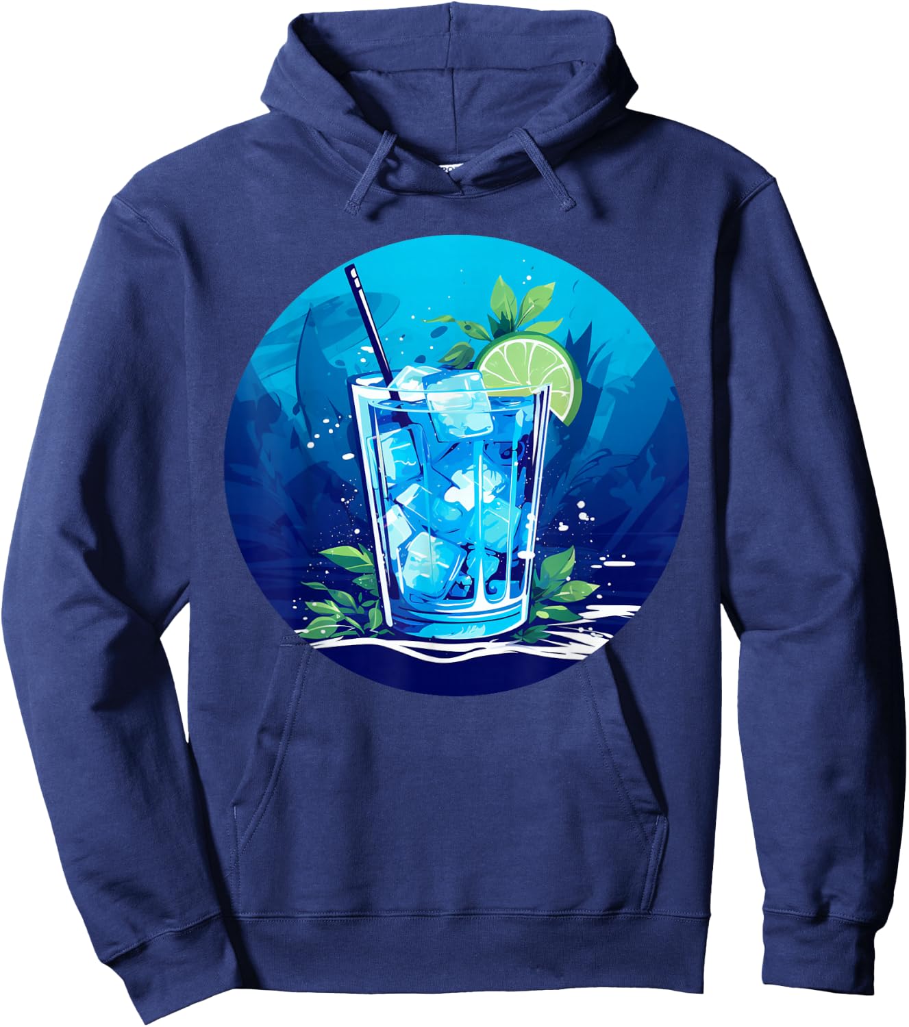 Cool Classic Blue Cocktail Costume , black Hoodie - Hoodie | Navy
