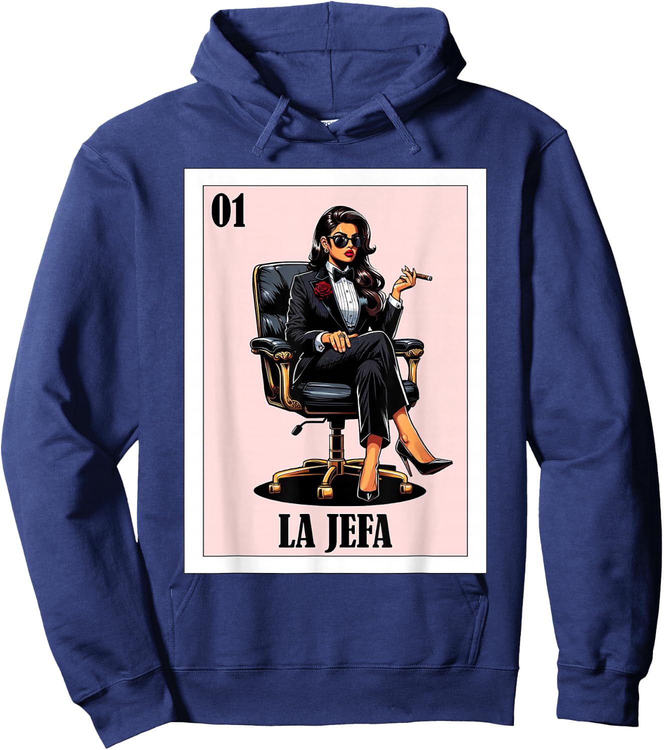 Funny Mexican Design for Hispanas - La Jefa Hoodie - Hoodie | Navy