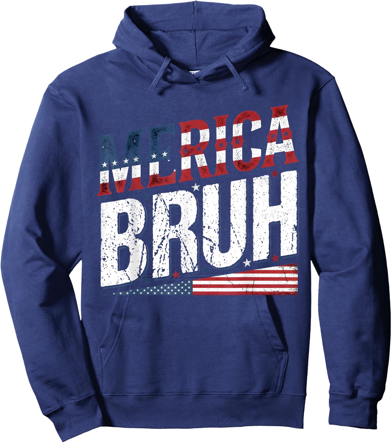 Merica Bruh 4th of July USA American Men Women Hoodie - Hoodie | Navy