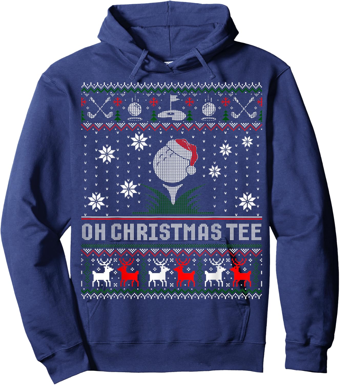 Golf Christmas Golfer Oh Christmas Ugly Sweater Hoodie - Hoodie | Navy