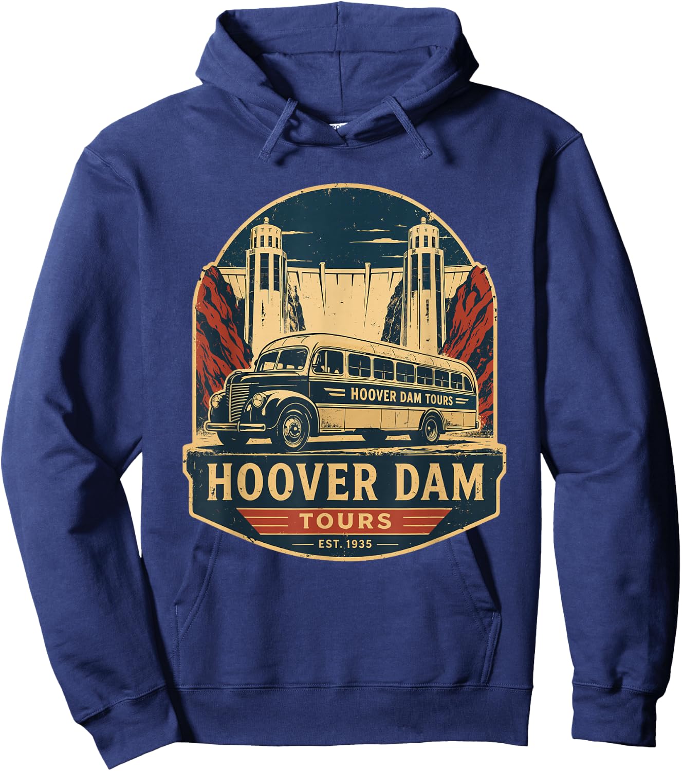 Hoover Dam Vintage Tours Bus Hoodie - Hoodie | Navy
