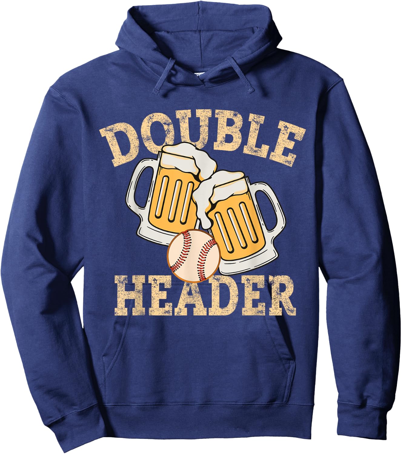 Baseball Double Header s Lucky Baseball Hoodie - Hoodie | Navy