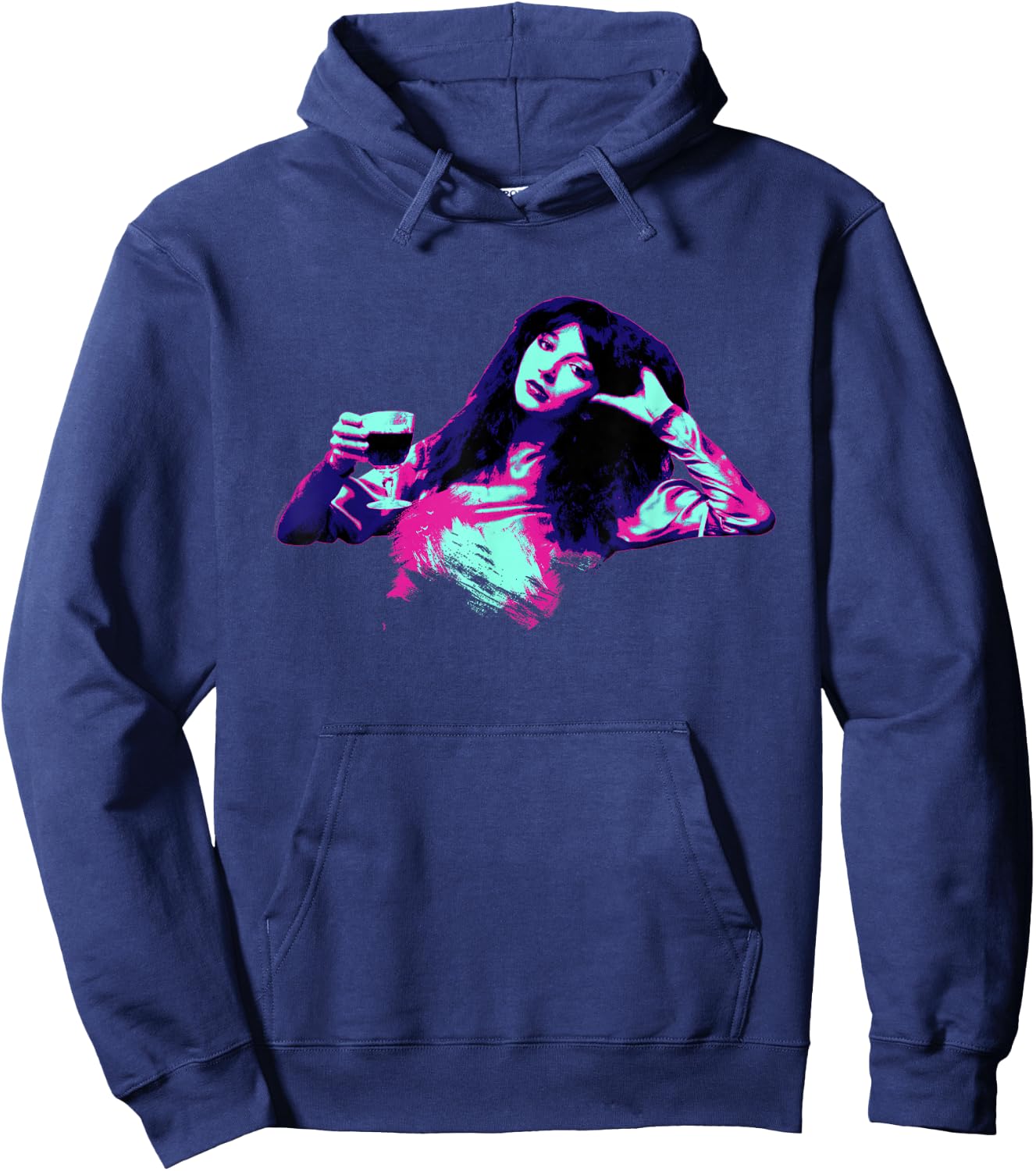 Kate Bush Laid Back Pop Art Stylised Hoodie - Hoodie | Navy