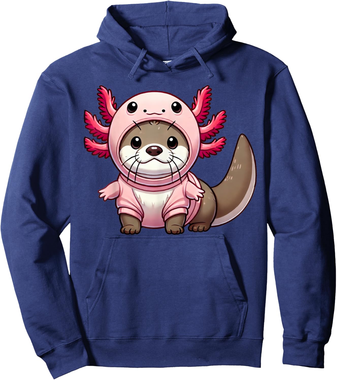 Kawaii Otter Axolotl Costume Hoodie - Hoodie | Navy