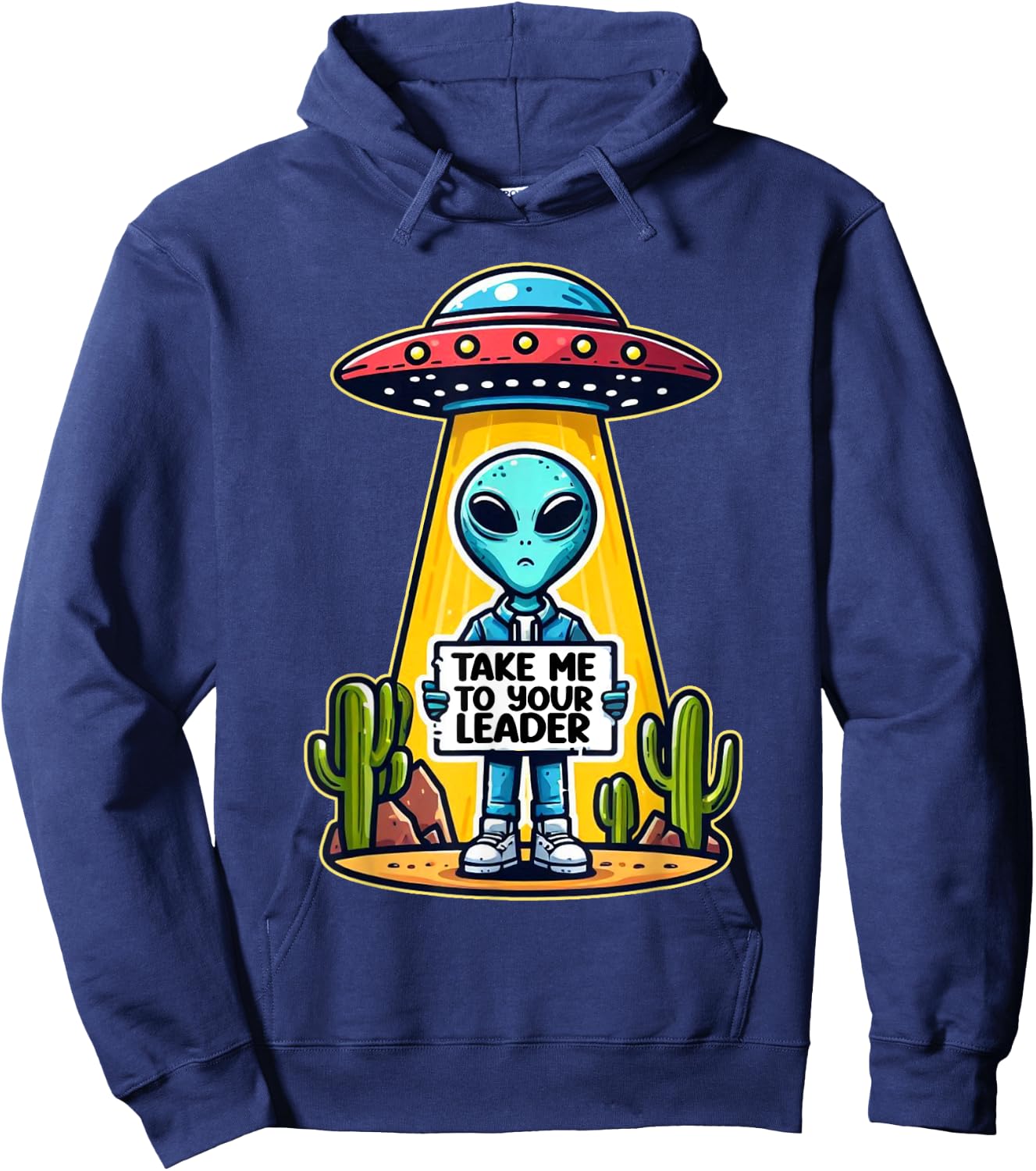 Take me to your leader funny UFO Alien Hoodie - Hoodie | Navy