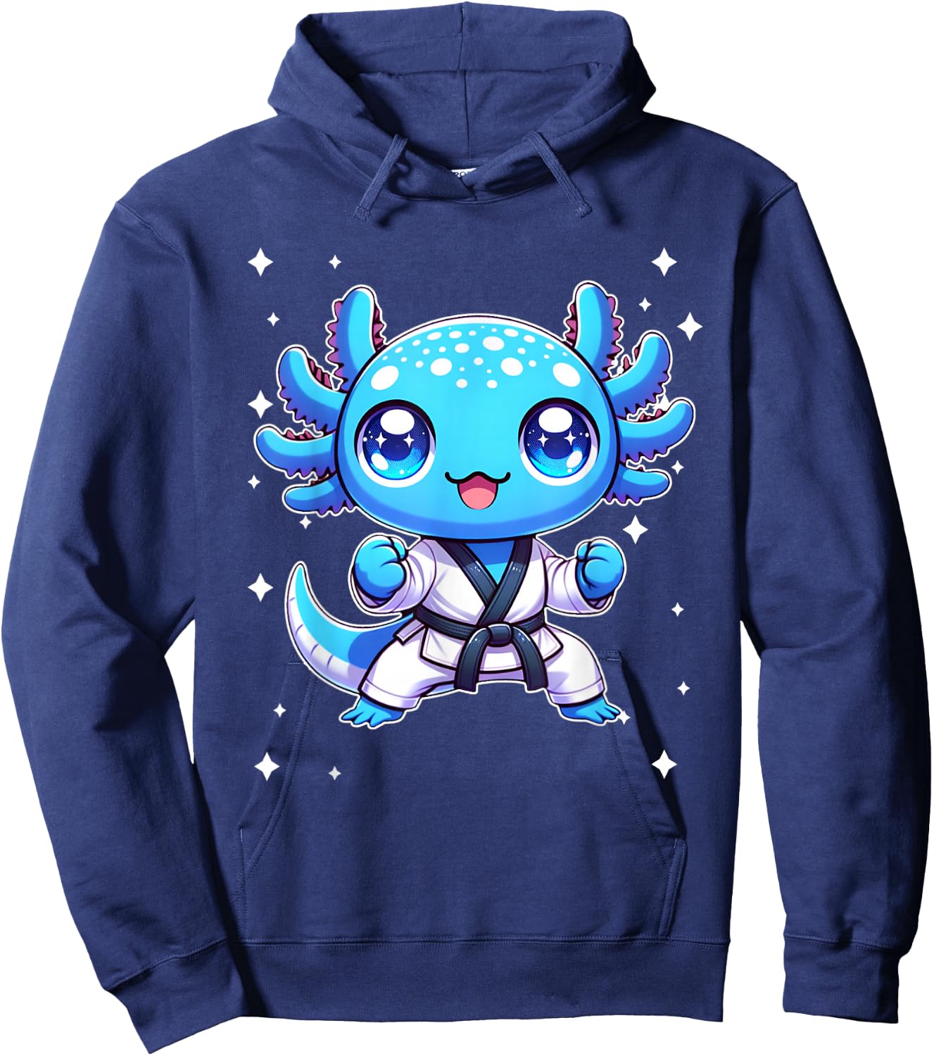 Cute kawaii karate axolotl Martial Arts Hoodie - Hoodie | Navy