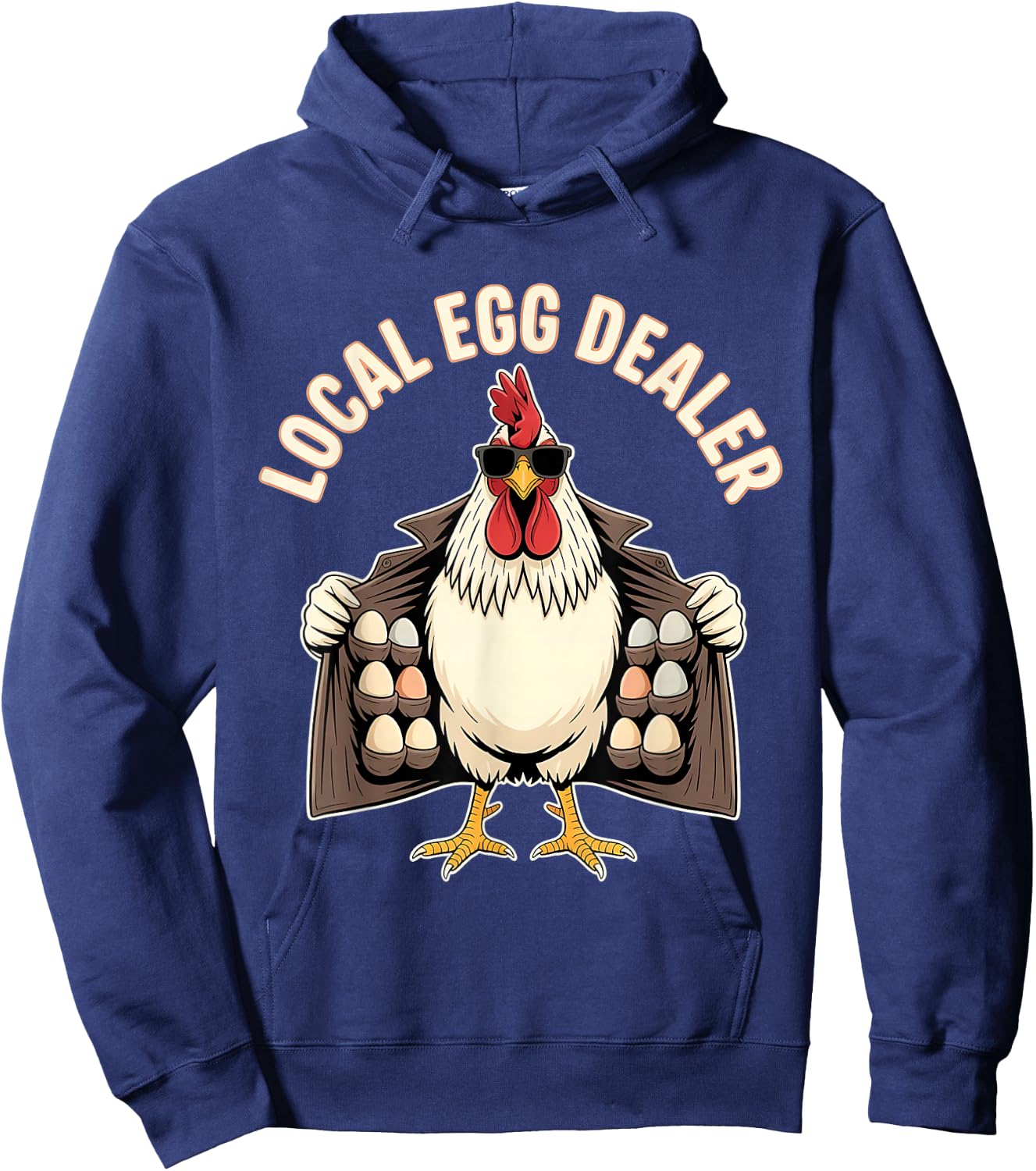 Local Egg Dealer Rooster Farmer Chicken Hoodie - Hoodie | Navy
