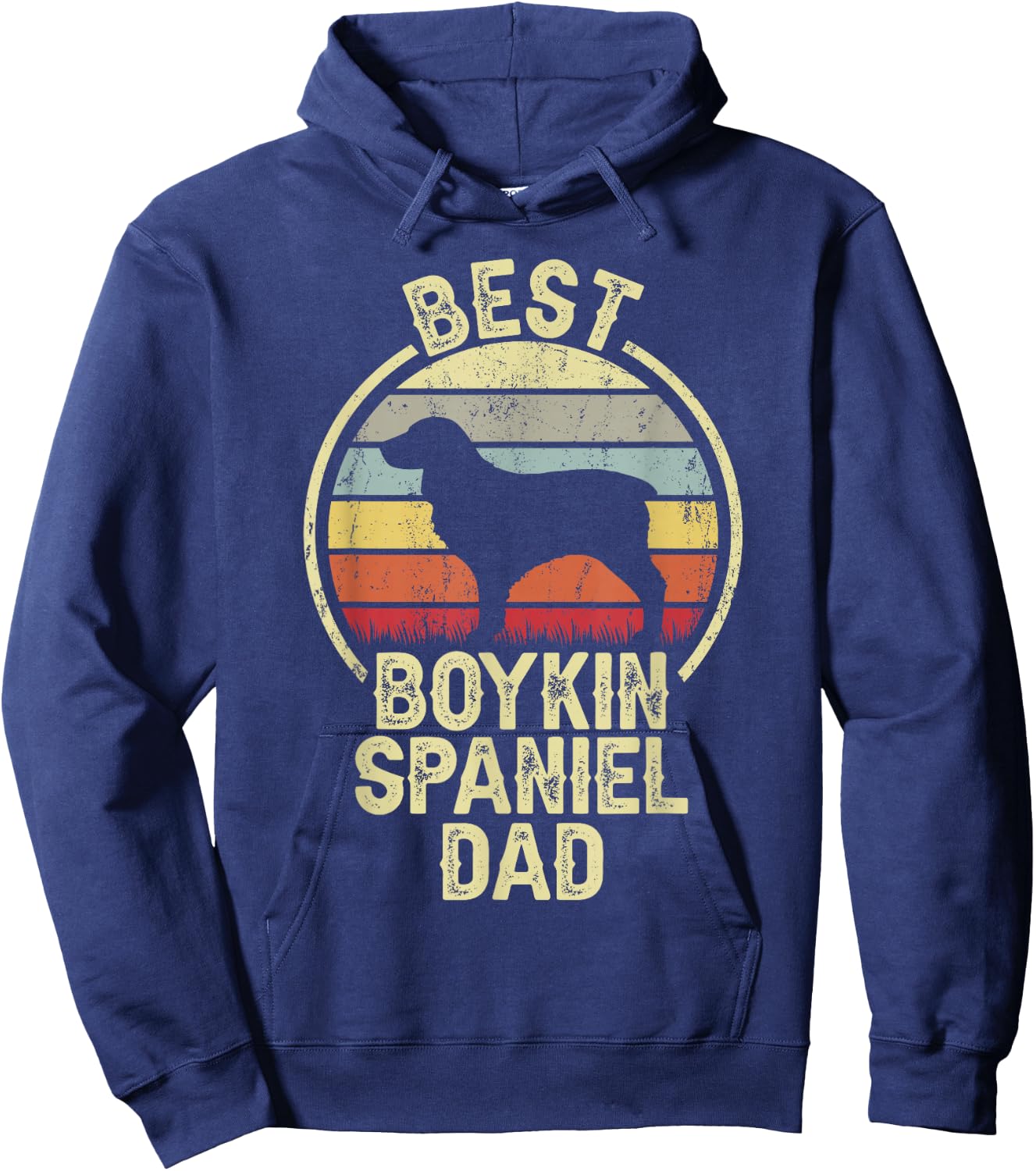 Best Dog Father Dad - Vintage Boykin Spaniel Hoodie - Hoodie | Navy