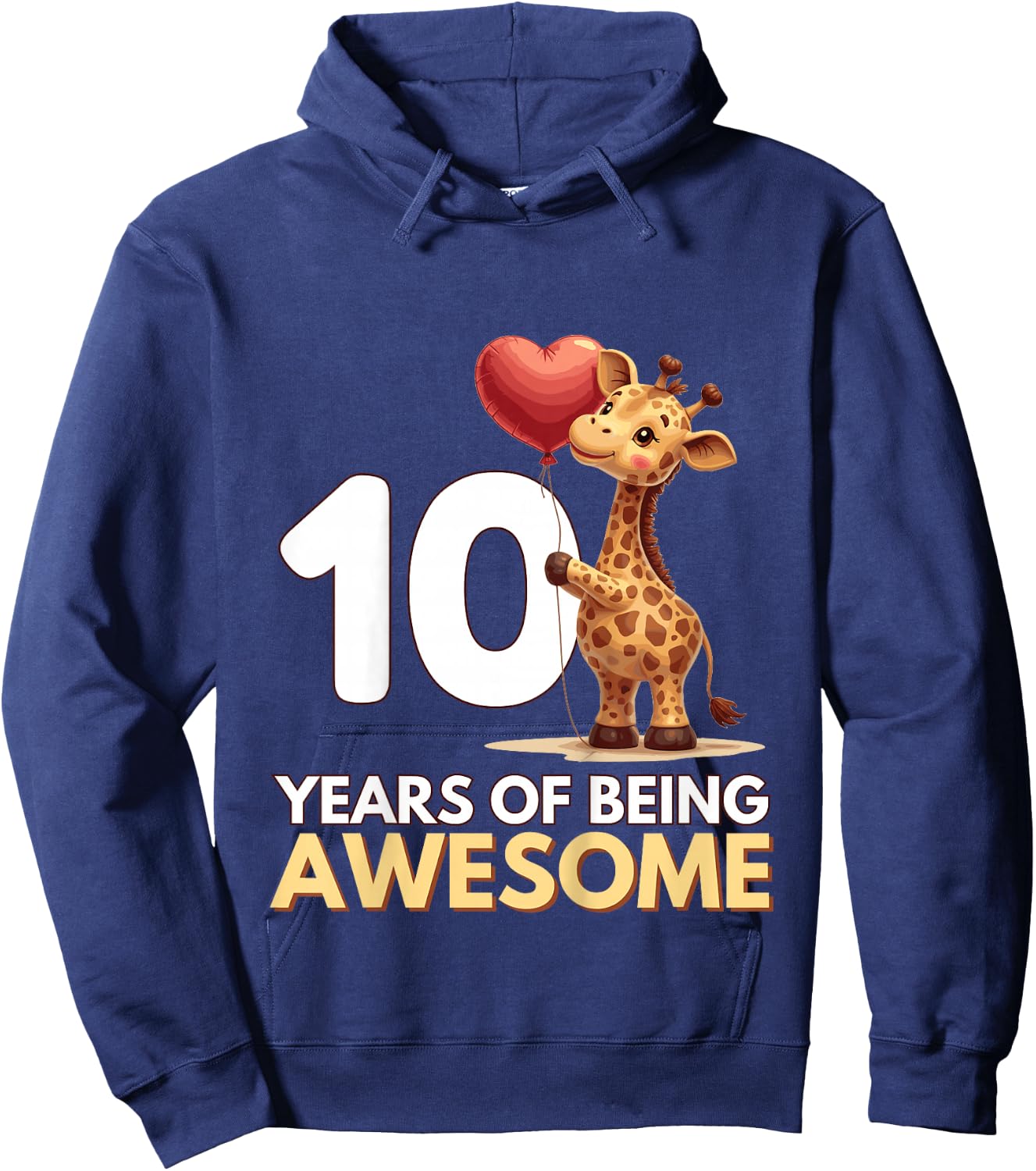 Kids Adorable 10th Birthday Giraffe Hoodie - Hoodie | Navy