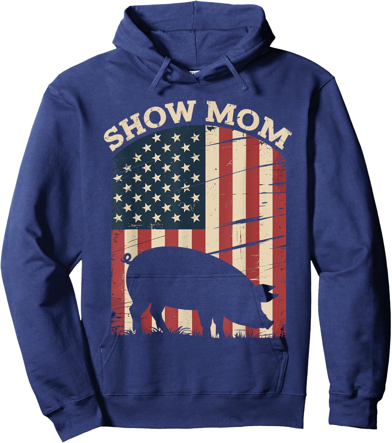 Show Mom Pig Show Livestock Pig Show Hoodie - Hoodie | Navy