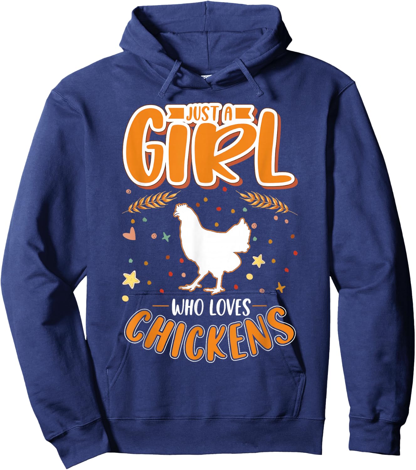 Just a girl who loves Chickens Girl Farmer Hoodie - Hoodie | Navy