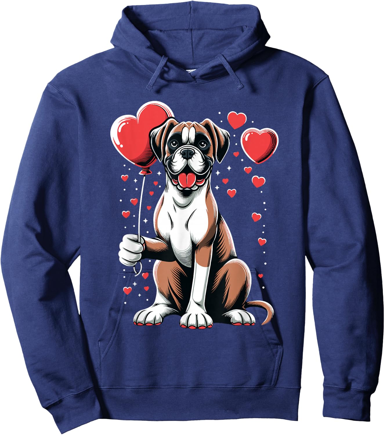 Boxer Dog Valentine's Day Dog Owner Valentine Hoodie - Hoodie | Navy