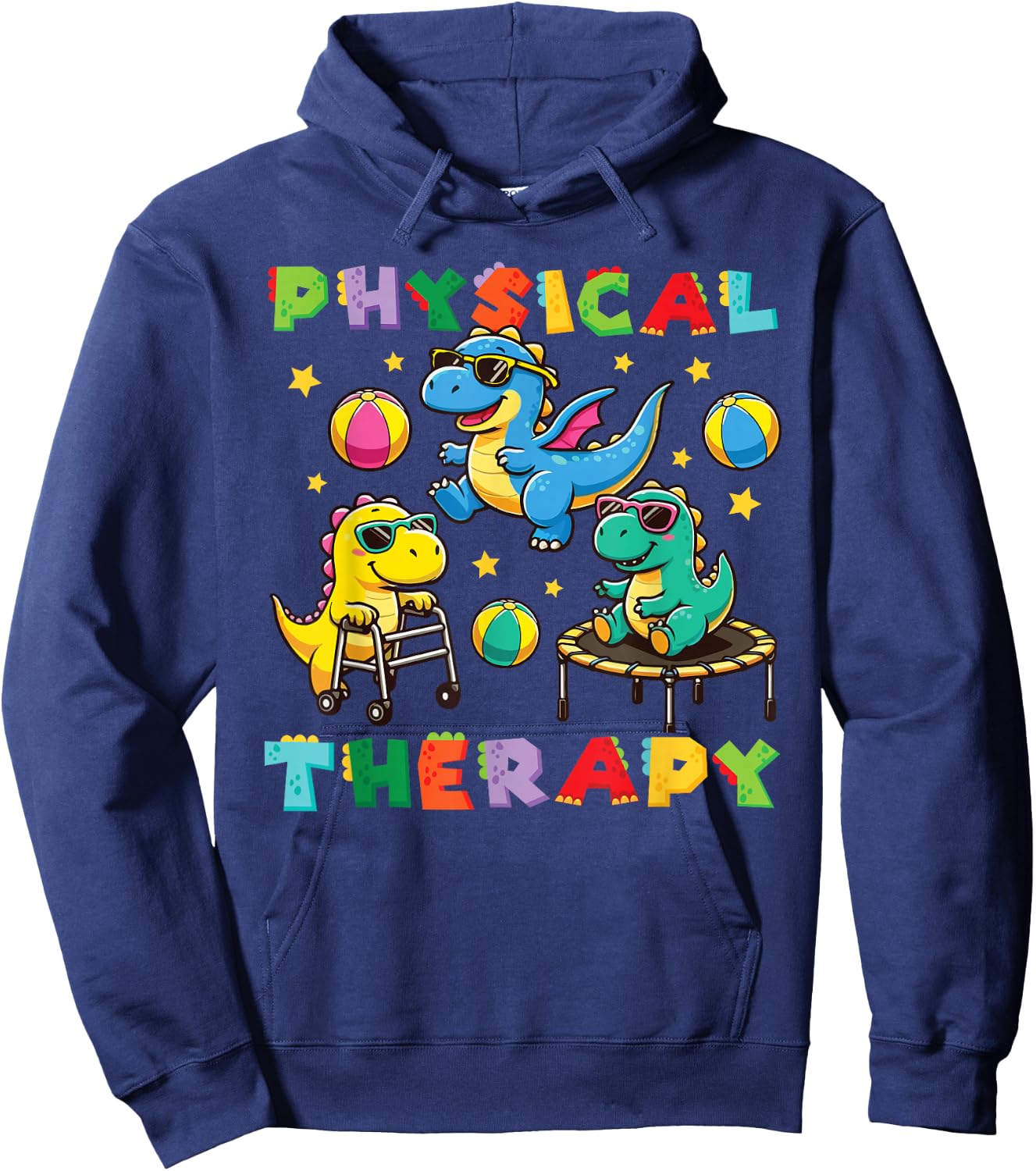 Child Classic Black Dinosaur Print Hoodie - Hoodie | Navy