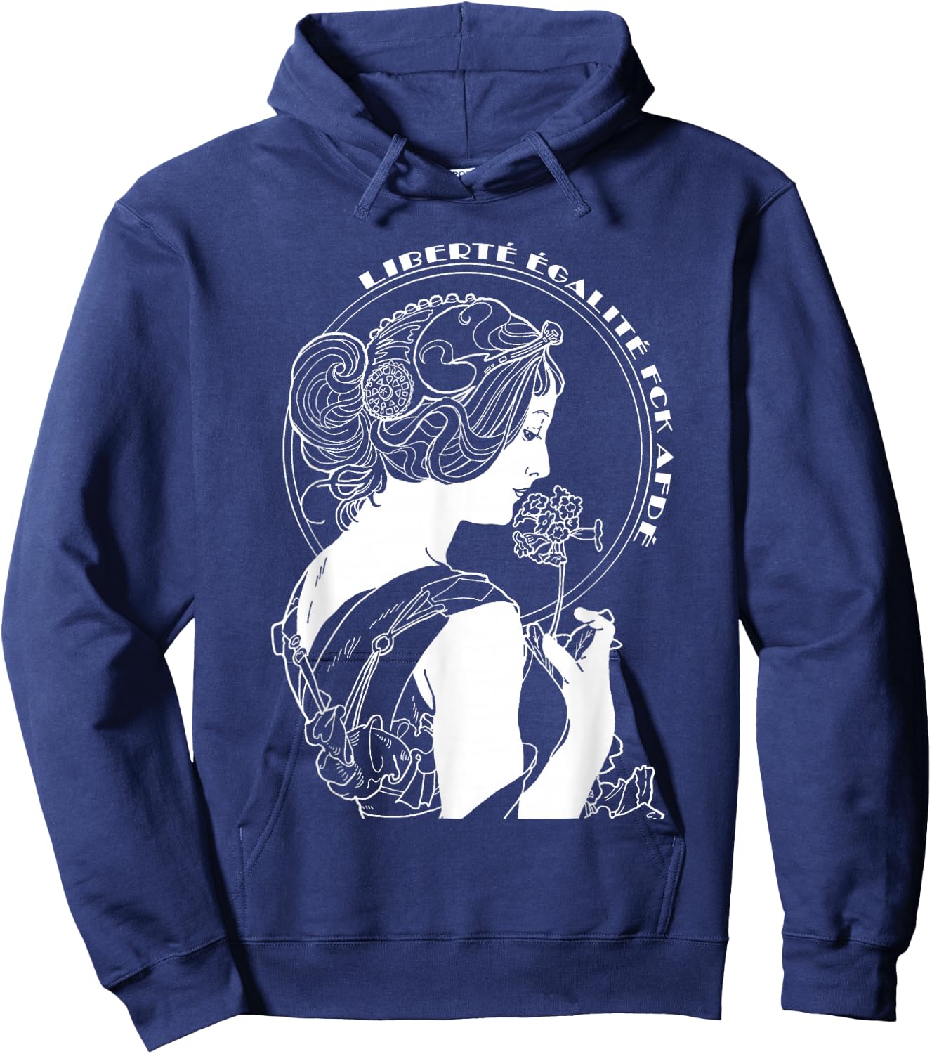 Liberté, Egalite, FCKAFDE White Hoodie - Hoodie | Navy