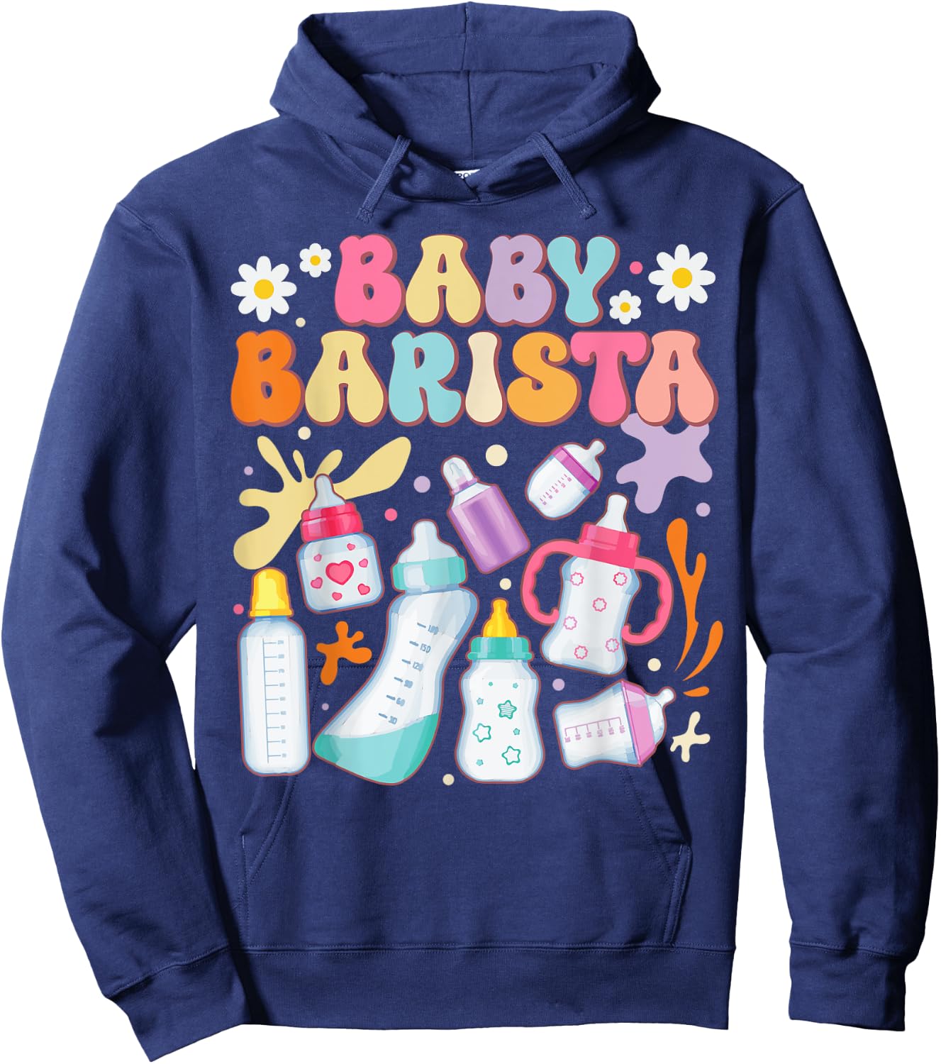 Funny Baby Barista: Milk Bottle NICU Nurse Hoodie - Hoodie | Navy