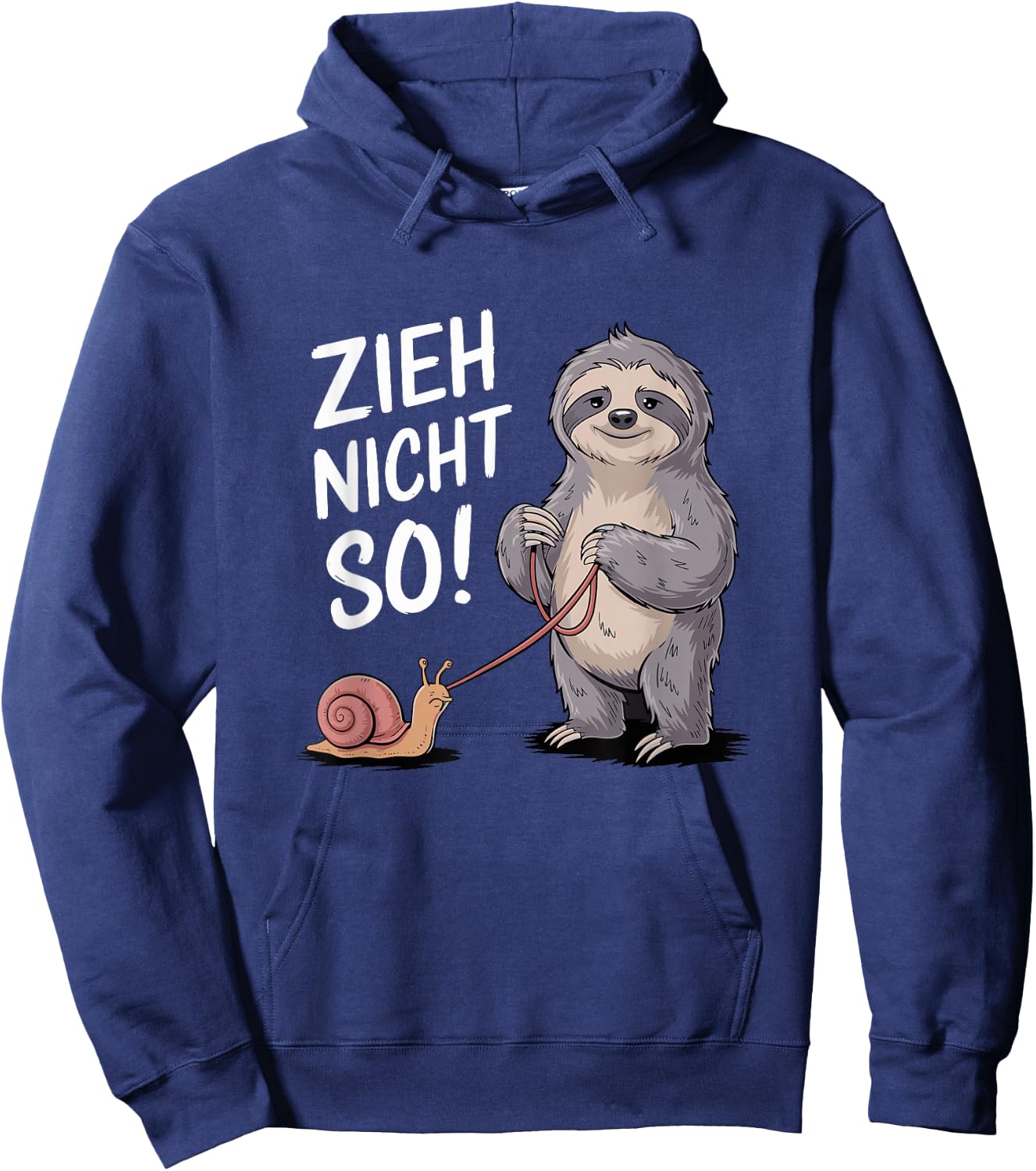 Zieh Nicht So Funny Snails Sloth Motif Hoodie - Hoodie | Navy