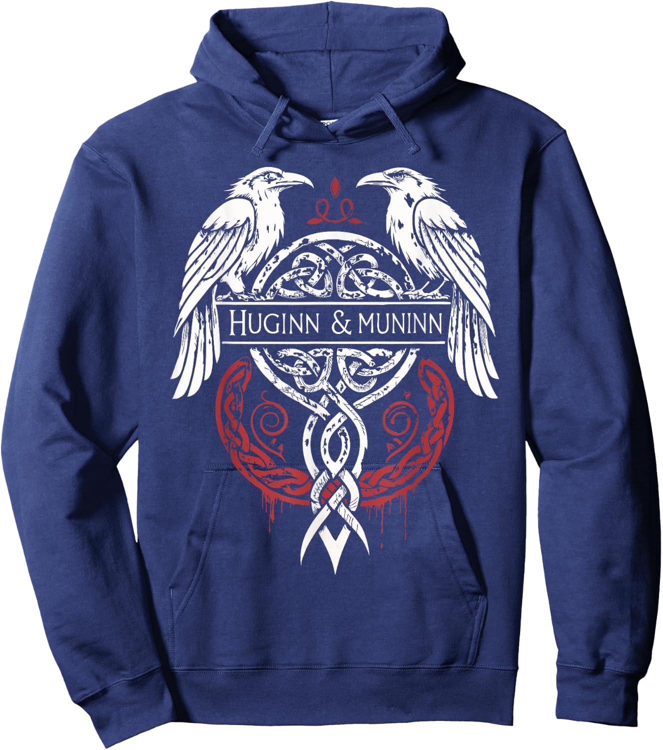 Norse Mythology Ravens Huginn & Muninn Hoodie - Hoodie | Navy