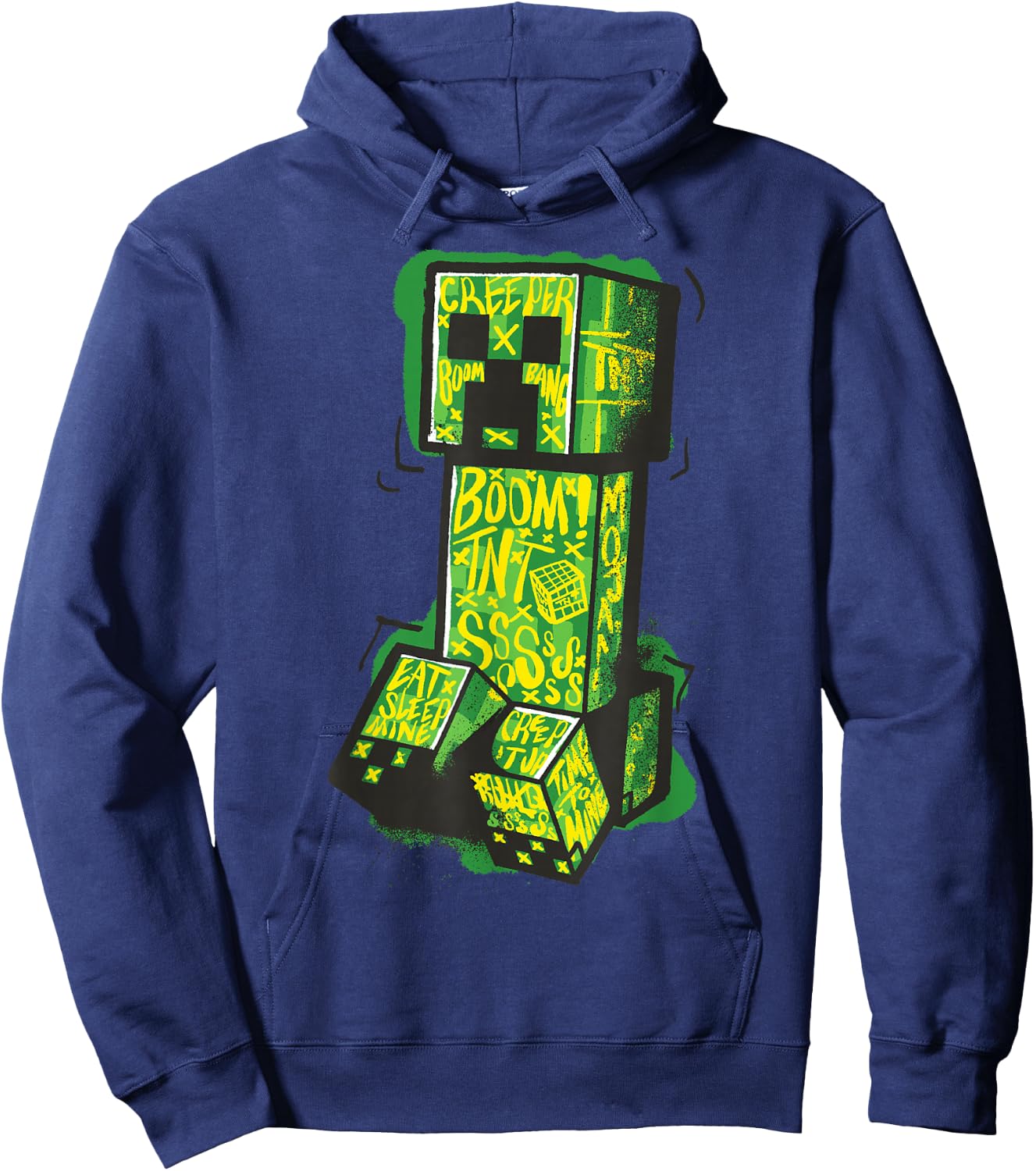 Minecraft Creeper Street Graffiti Fill , black Hoodie - Hoodie | Navy