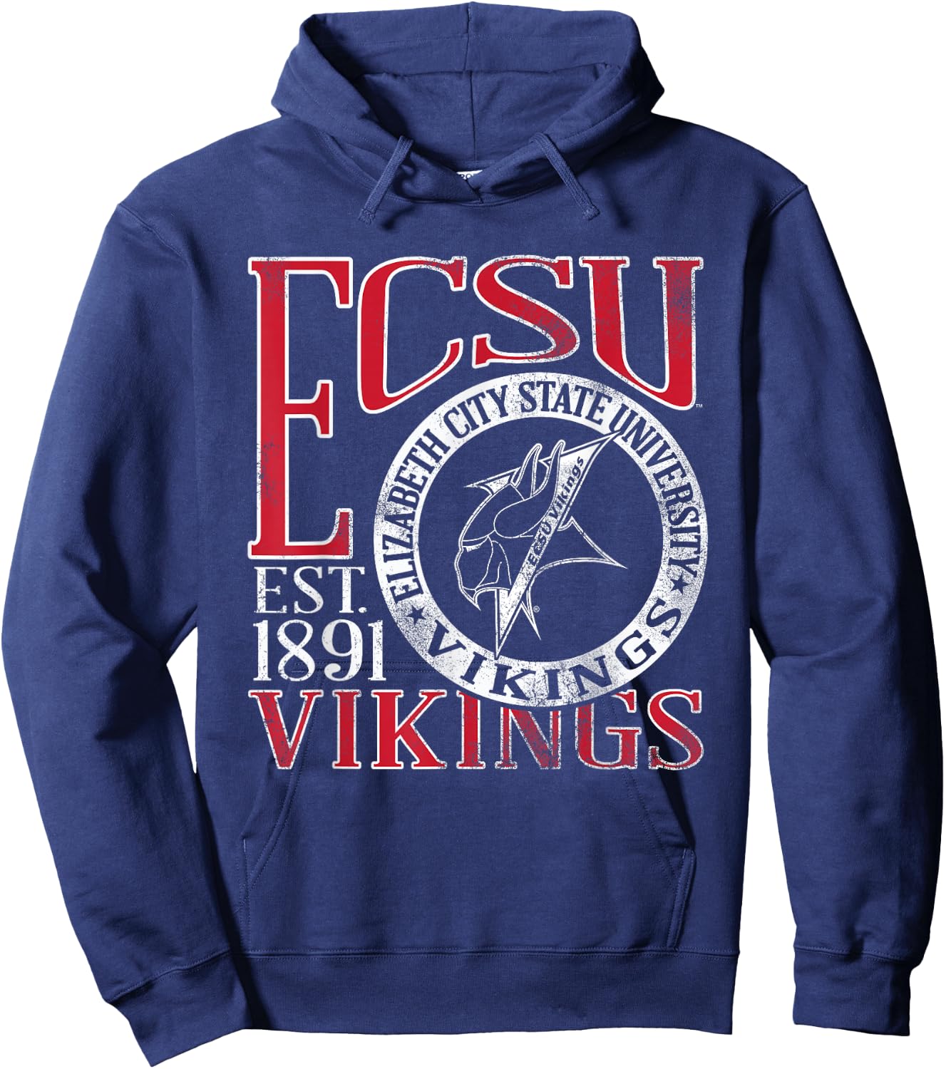 Elizabeth City State Vikings Vintage Dibs Blue Hoodie - Hoodie | Navy