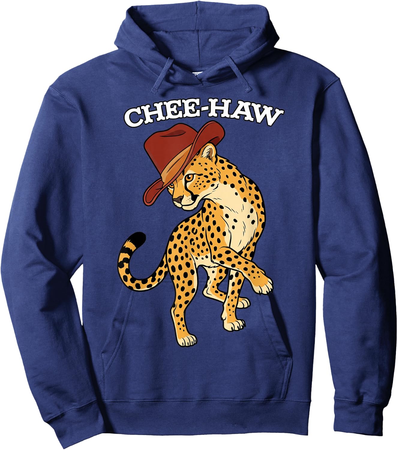Chee-Haw Cheetah Cowboy Hat Country Lover Hoodie - Hoodie | Navy