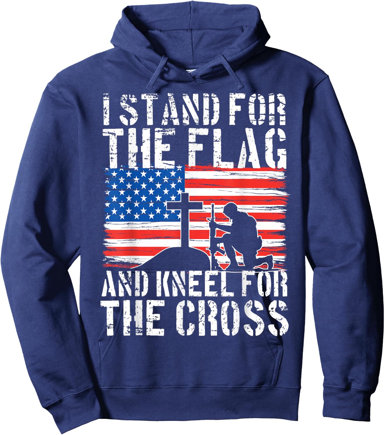 I Stand for The Flag And Kneel for The Cross Hoodie - Hoodie | Navy