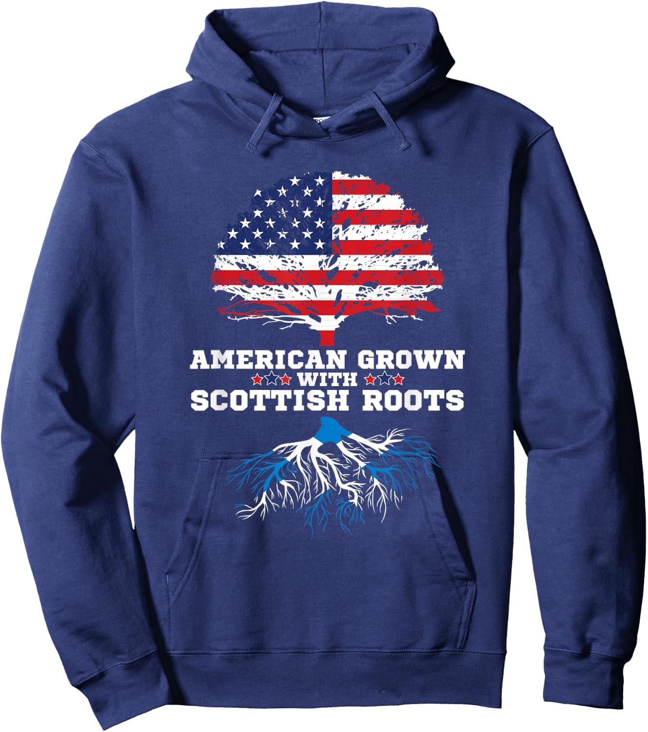 Scotland Roots American Grown Scottish Roots Hoodie - Hoodie | Navy