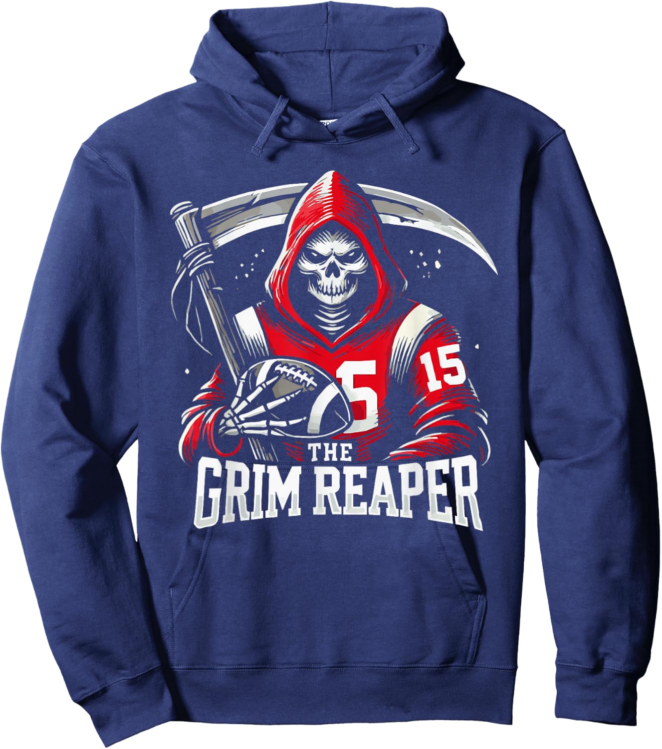 The Grim Reaper Football Player 15 Hoodie - Hoodie | Navy