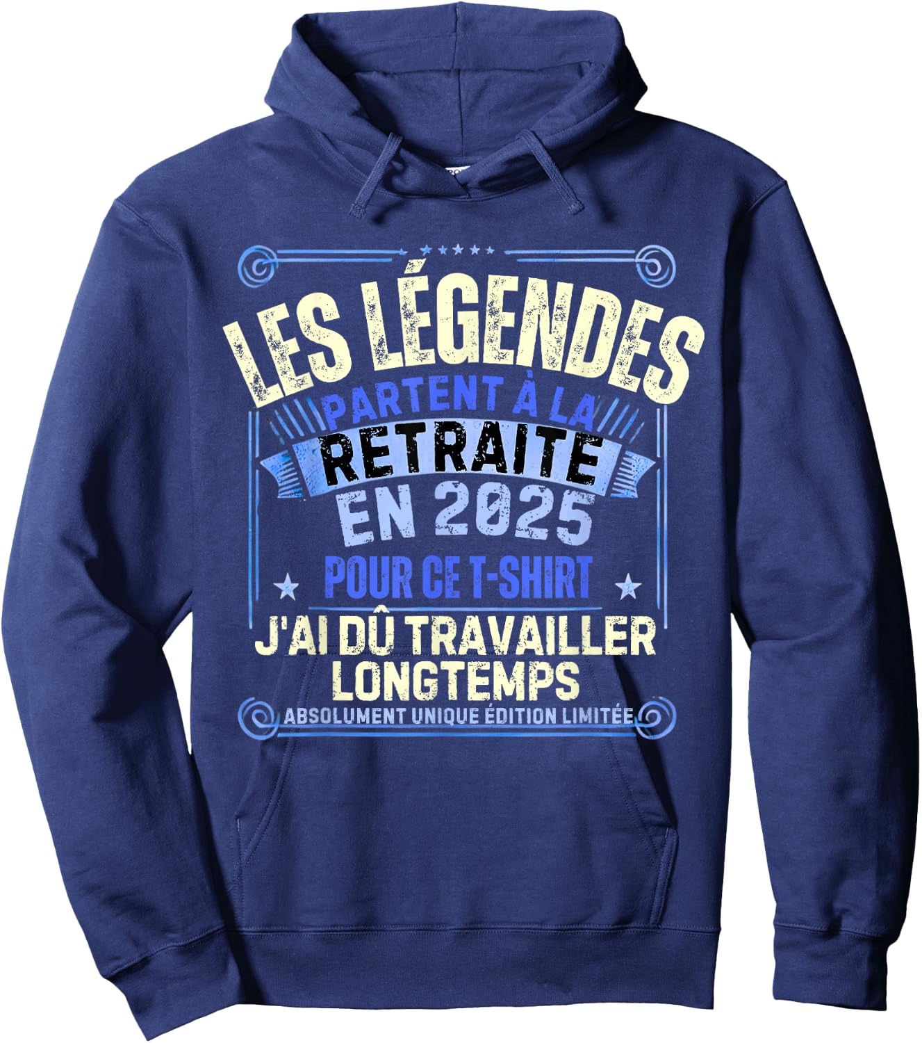 Retirement 2025 Man Retired 2025 , Black, S Hoodie - Hoodie | Navy