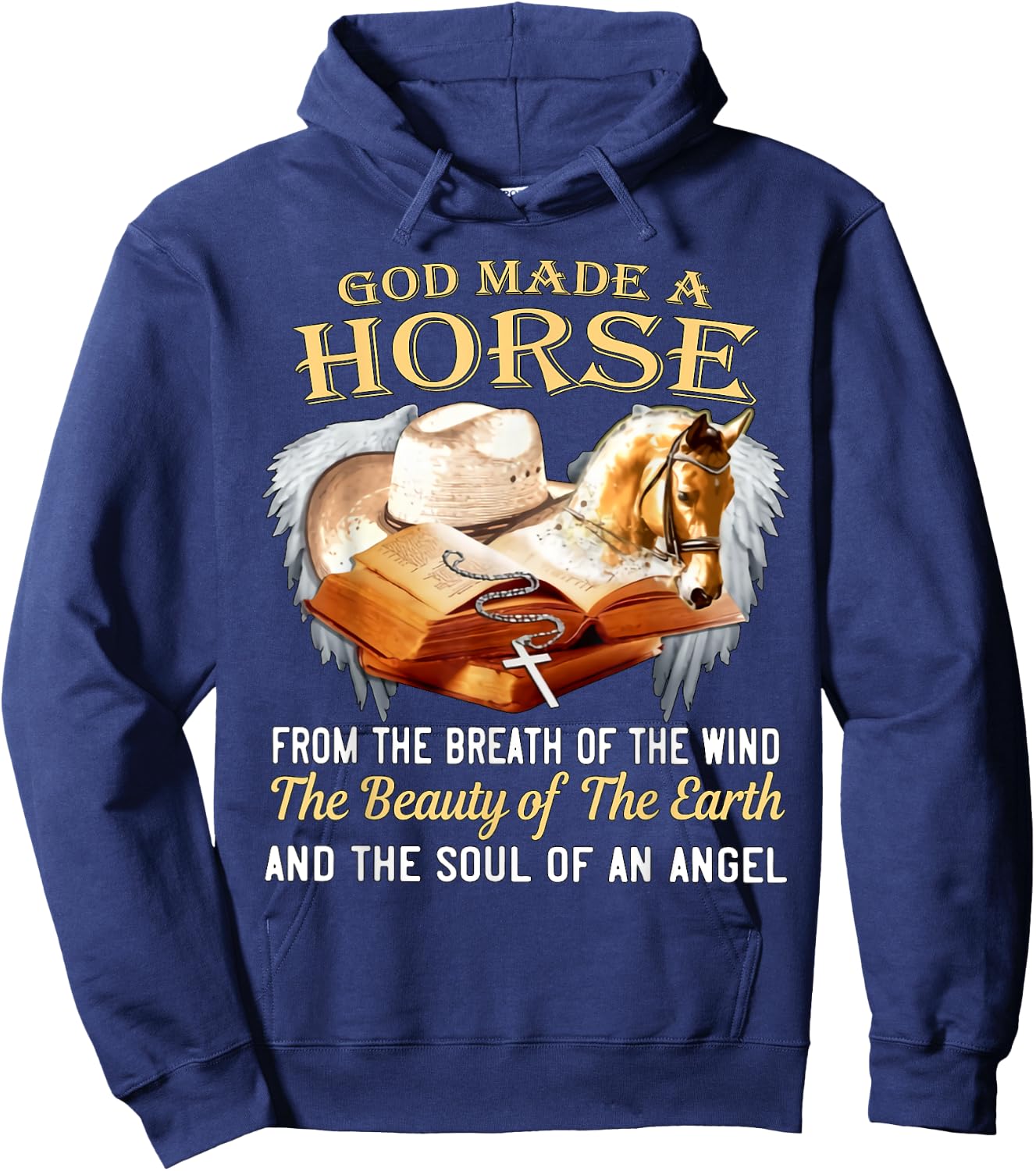 God made a horse from the breath of the wind Hoodie - Hoodie | Navy