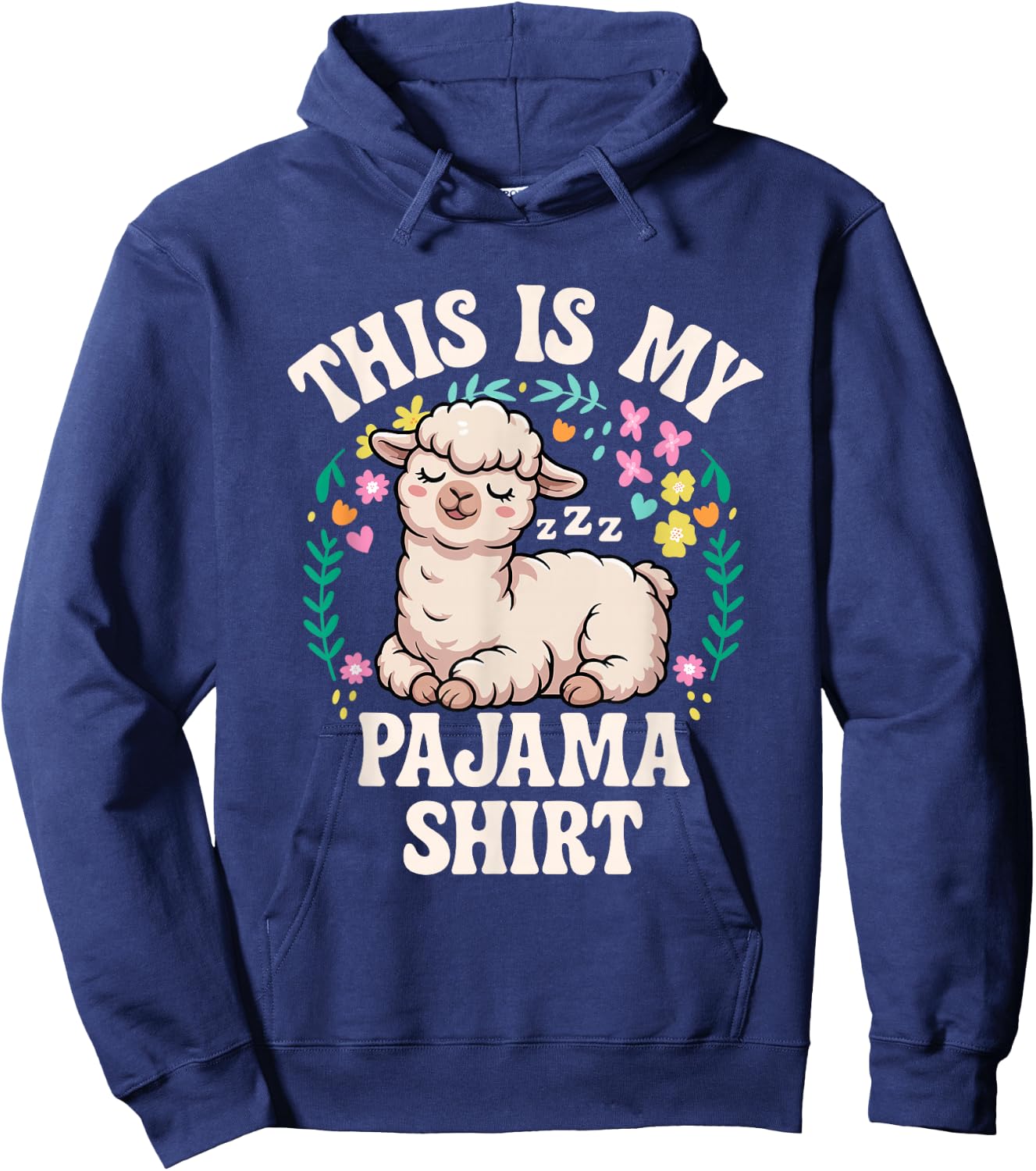 This is My Pajama Shirt Alpaca Sleeping Funny Hoodie - Hoodie | Navy