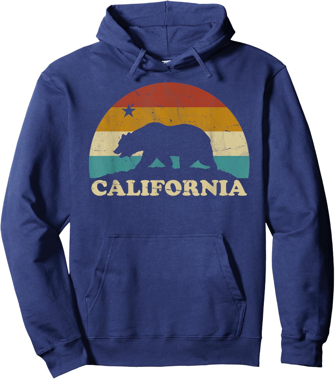 Flagge Kalifornien Retro Vintage Bär 70er Jahre Hoodie - Hoodie | Navy