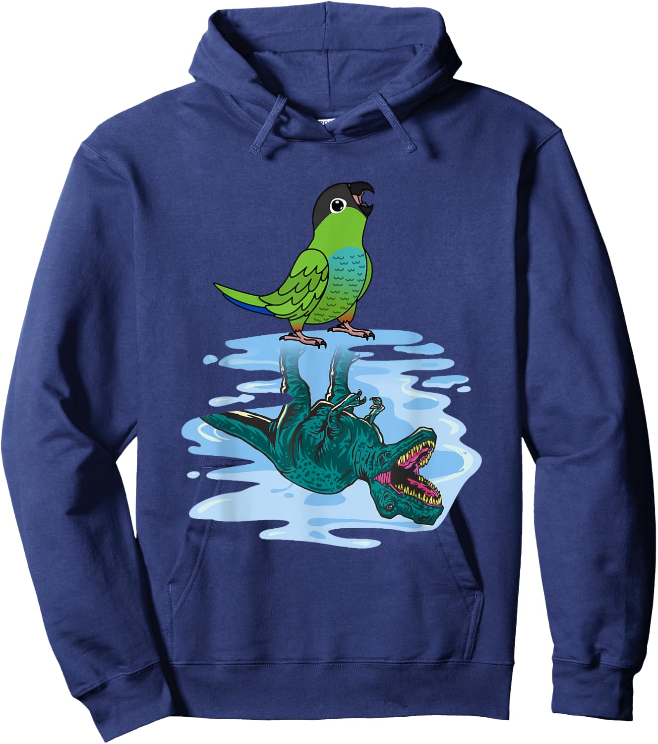 Parrot & T Rex: Mirror Image by Nanday Conure Hoodie - Hoodie | Navy