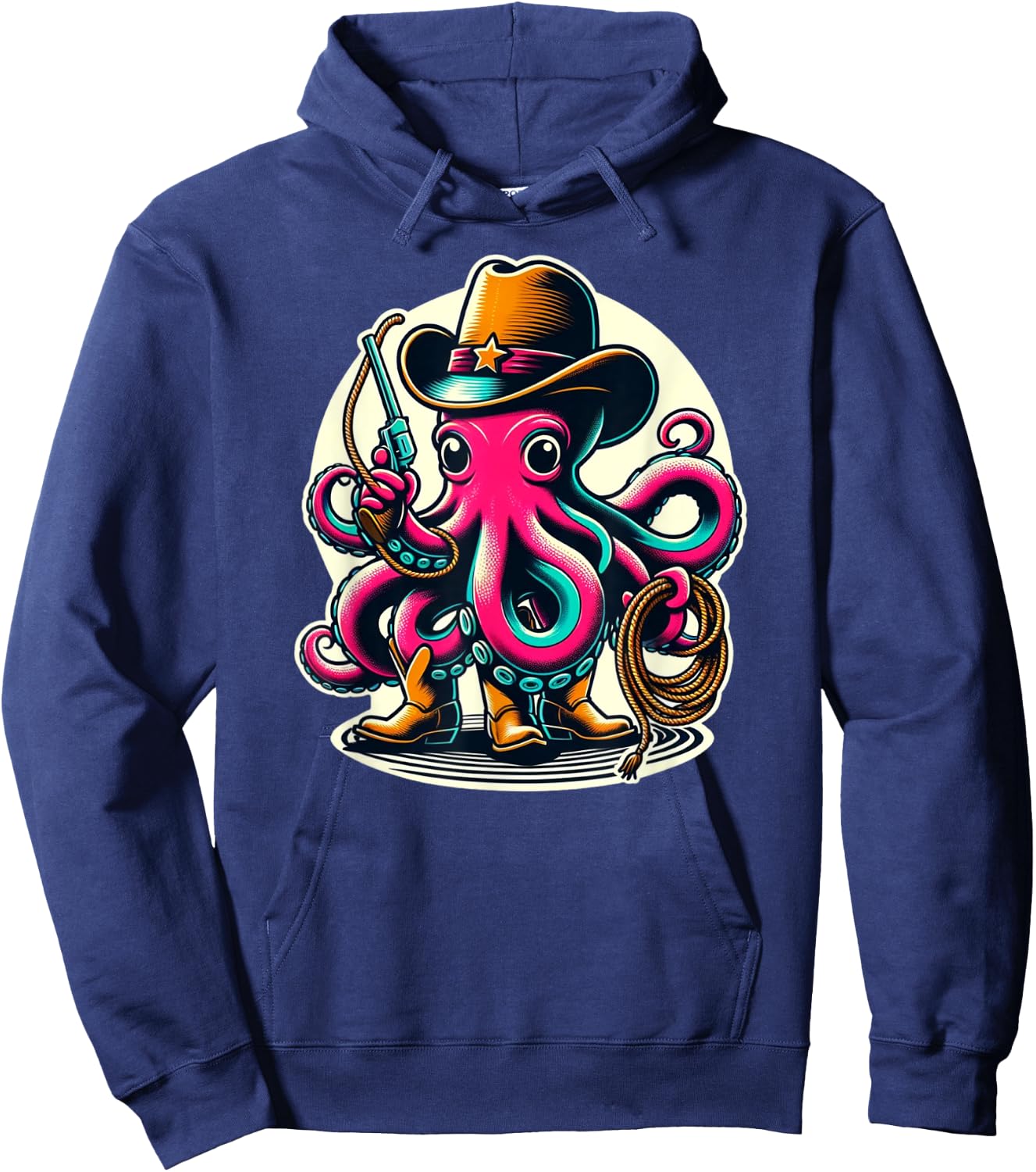 Cowboy Octopus Wild West Adventure Hoodie - Hoodie | Navy